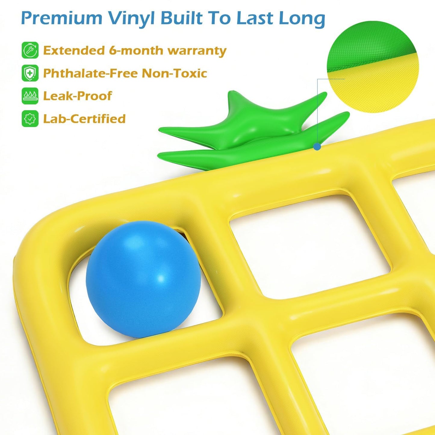 Jasonwell Tic-Tac-Toe Pool Toys Games - Giant Floating Tic Tac Toe Game Float with 10 Balls Pineapple Pool Game Party Toy Floats Yard Field Day Games Outdoor Beach Toys for Adults Teens Kids