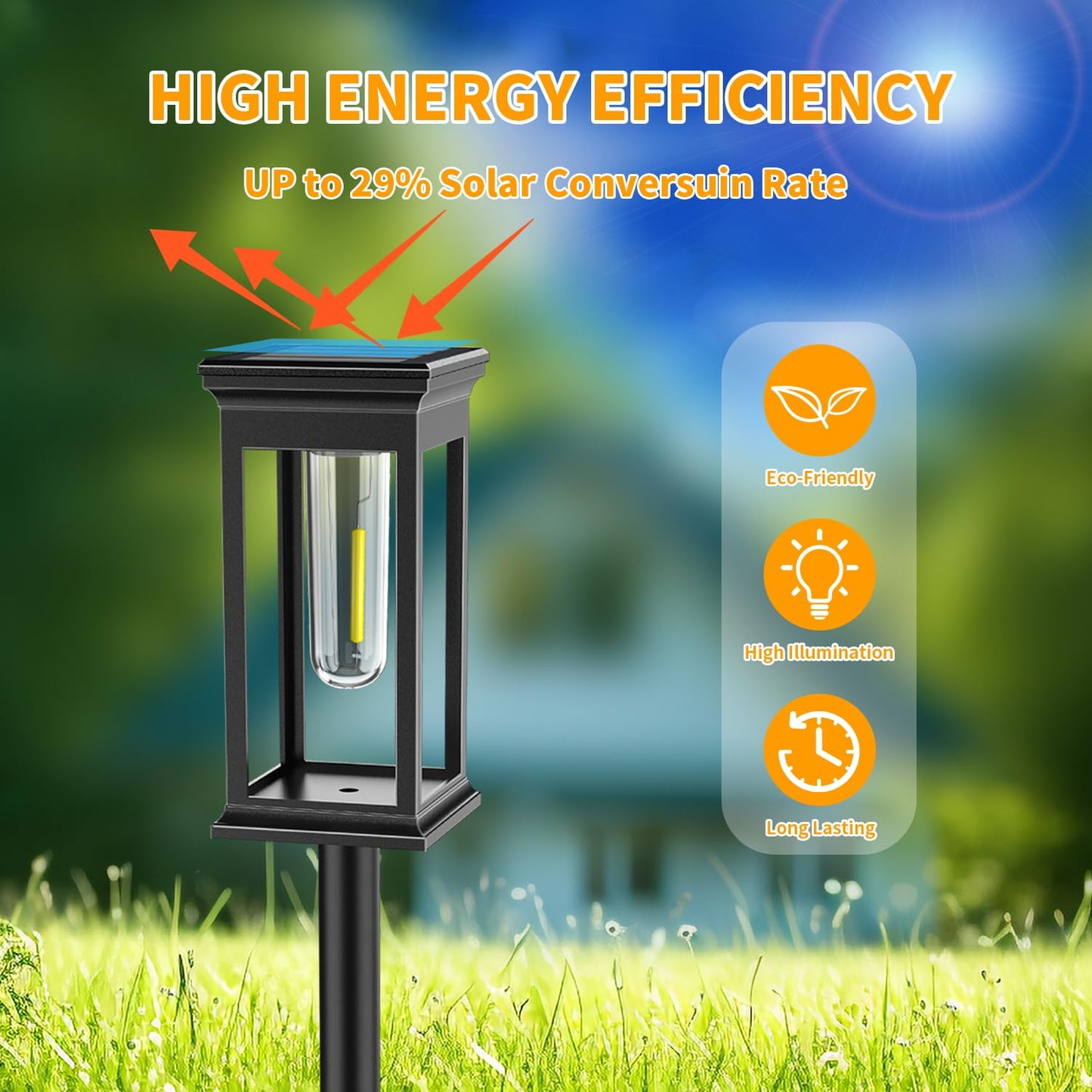 Solar Lights Outdoor 8 Pack, Bright Solar Pathway Lights Outdoor Waterproof for Outside, Auto On/Off Solar Garden Lights Landscape Decorative for Yard Patio Walkway Driveway Lighting, WarmWhite