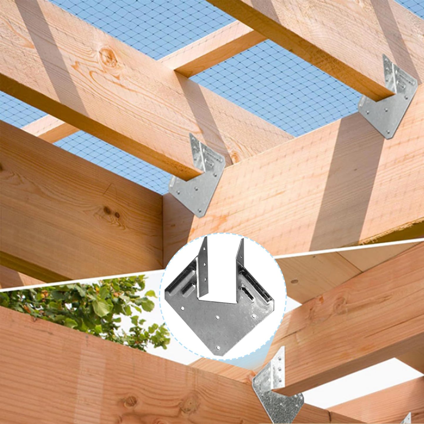 CNQLIS 20 Pack Hurricane Tie, 18-Gauge Hurricane Tie, Heavy-Duty Electro-Galvanized Joist Hanger, 1.2mm Thickness, for Roof Truss Timber Connector, Earthquake-Resistant Bracket