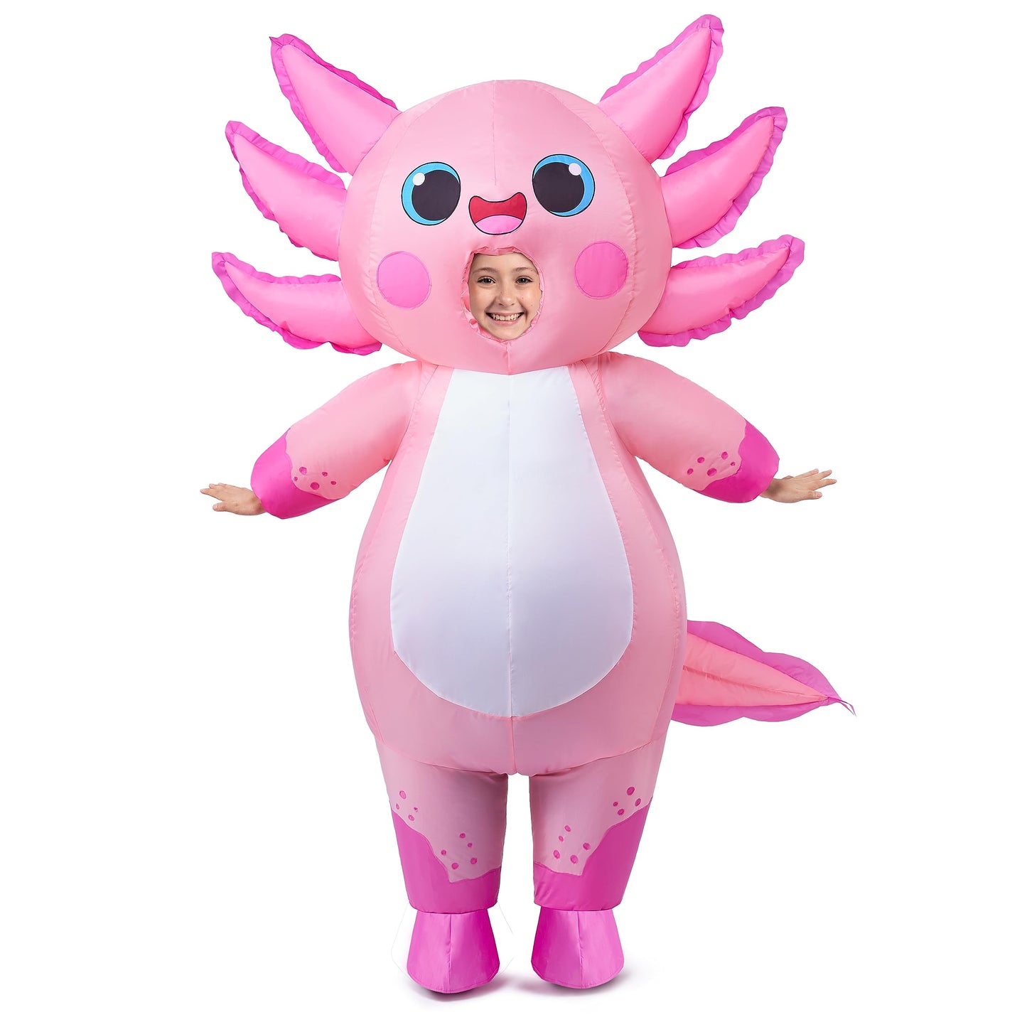 Spooktacular Creations Kids Inflatable Costume, Full Body Pink Axolotl Air Blow Up Halloween Costumes
