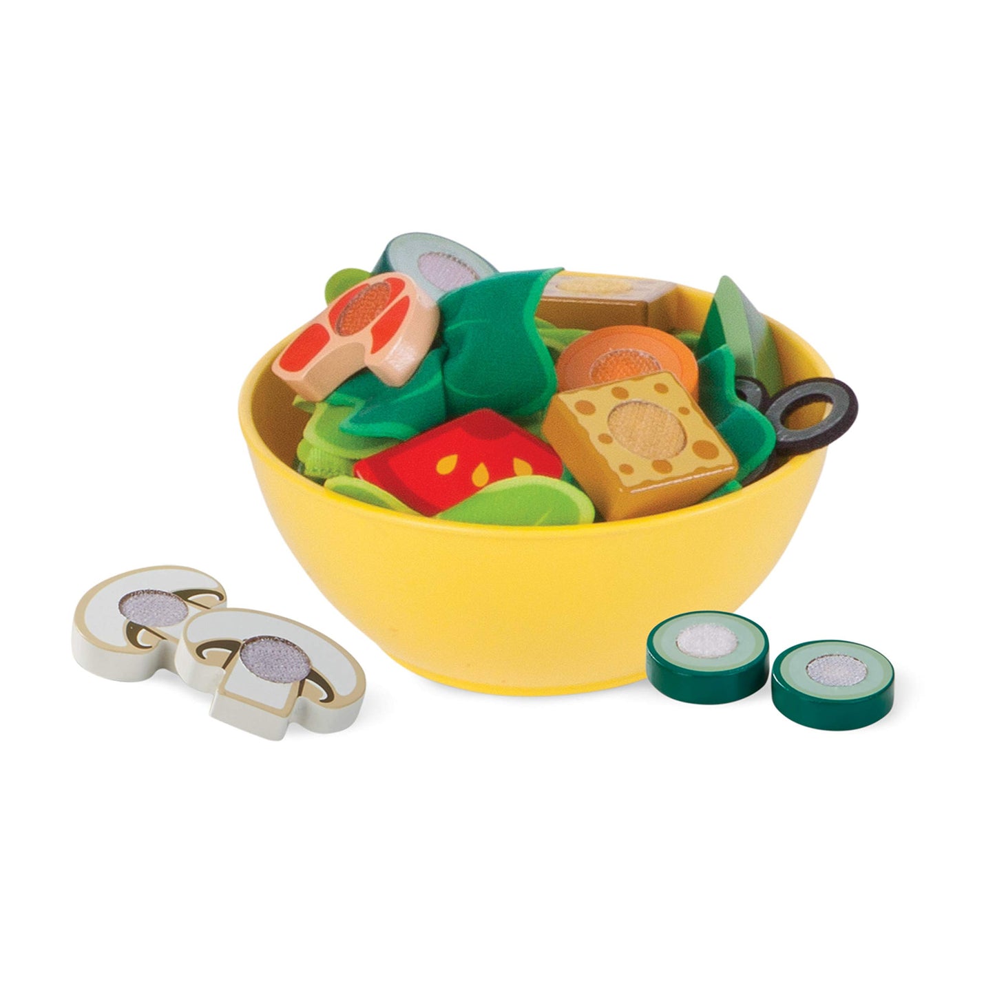 Melissa & Doug Slice and Toss Salad Play Food Set – 52 Wooden and Felt Pieces, GreenWooden Pretend Food, Play Kitchen Accessories for Kids Ages 3+