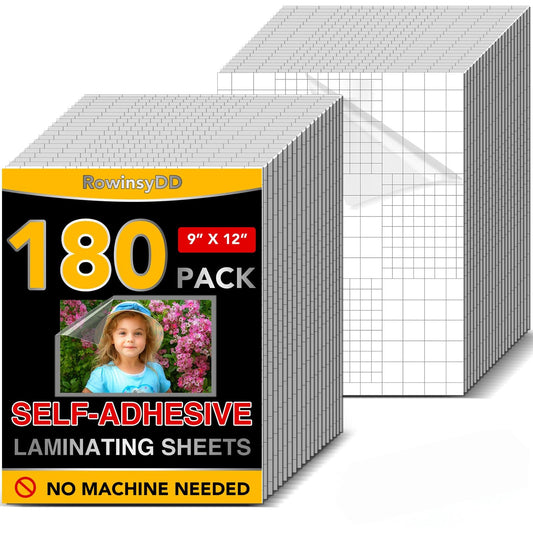180 PCS Self-Adhesive Laminating Sheets, 9 x 12 Inches Self Adhesive Contact Paper, No Heat No Machine Needed Self Sealing Laminate Sheets