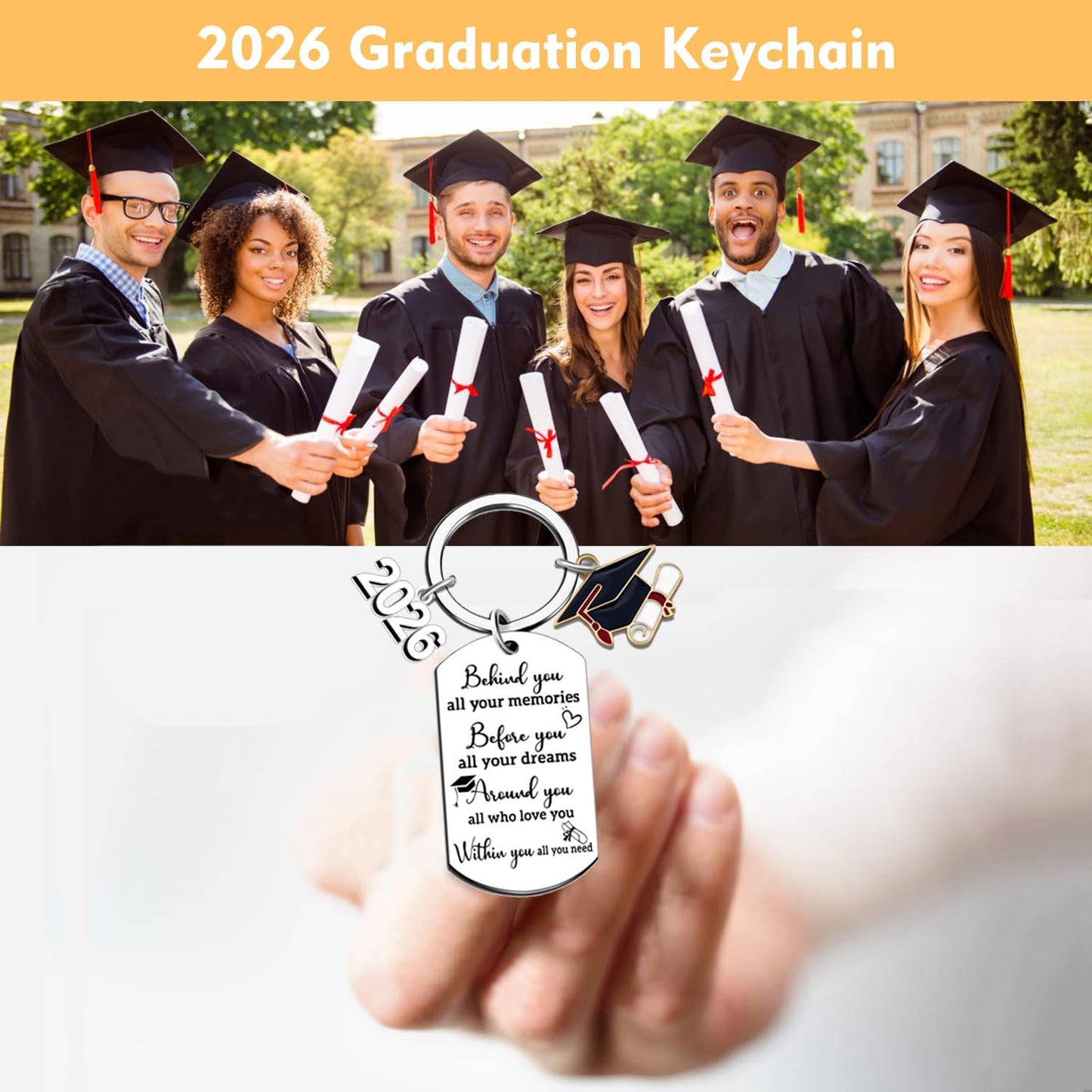 2 Pack Graduation Gifts, Class of 2026 Graduation Travel Tumbler, Inspirational 2026 Grad Gifts for Him Her High School Colleage Students Daughter Son Friends Master Gifts(Rose Gold & Black)