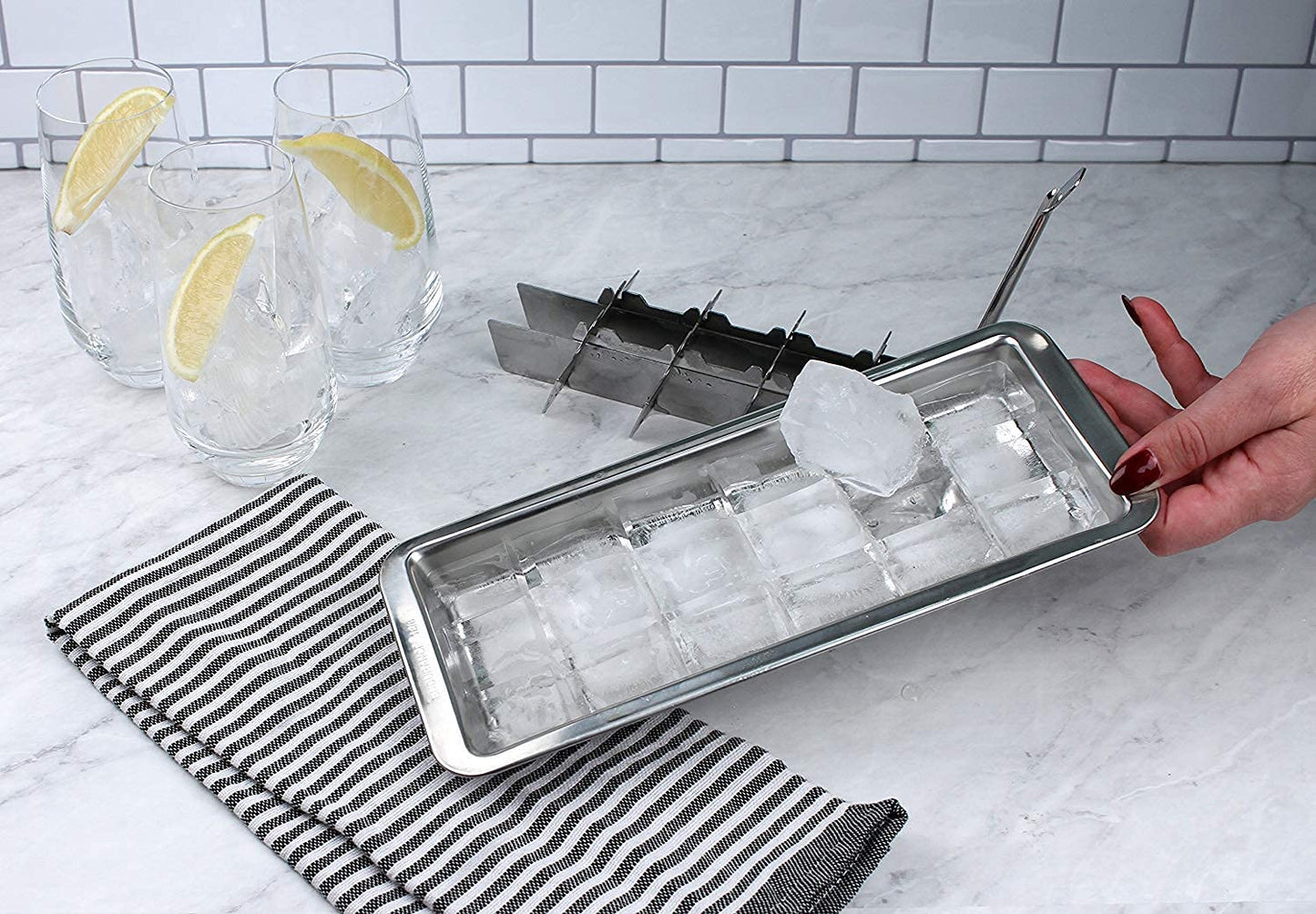 Onyx 18/8 Stainless Steel # ICE001 18 Slot Ice Cube Tray