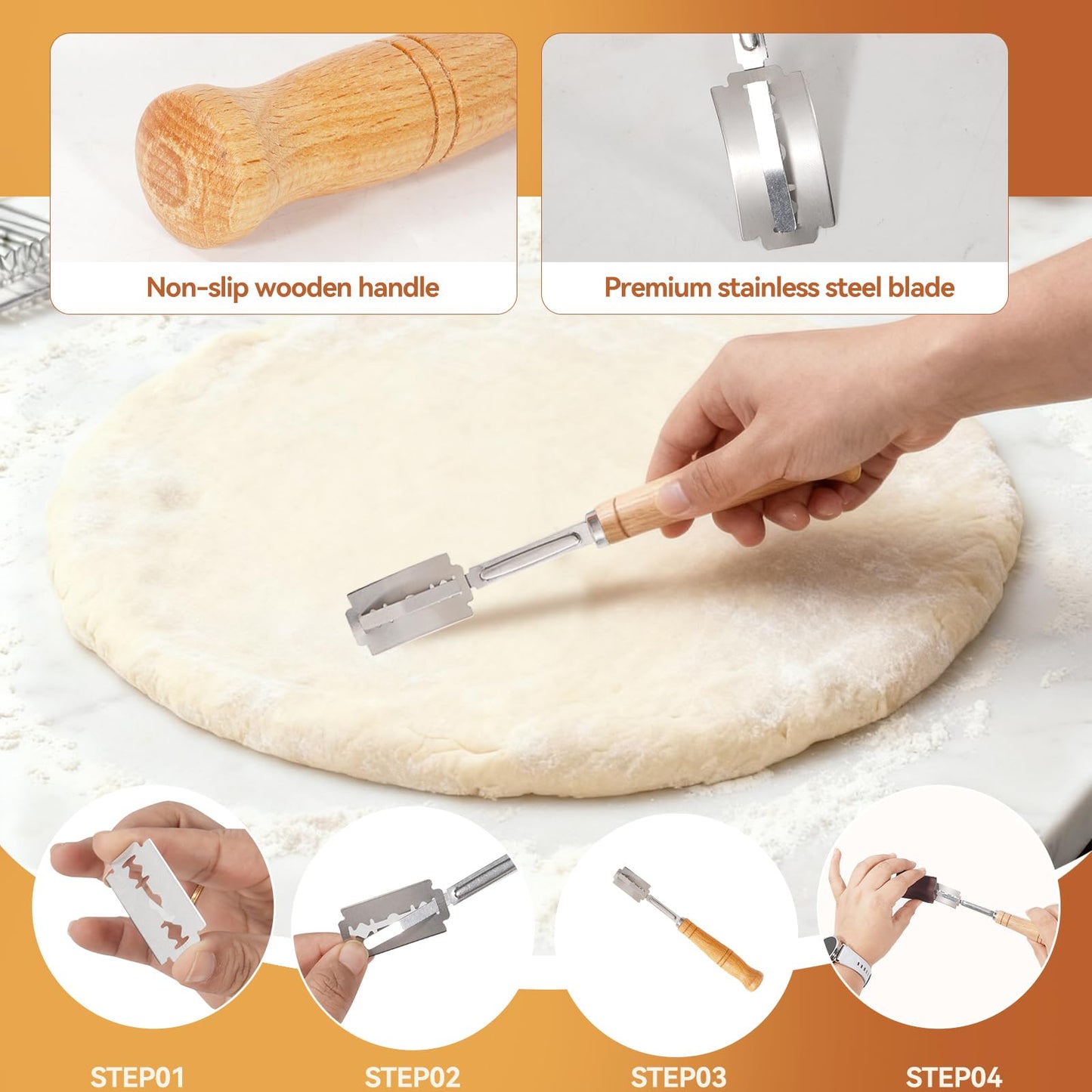 Complete Sourdough Starter Kit, Sourdough Bread Baking Supplies, Banneton Bread Proofing Basket with Glass Sourdough Starter Jar