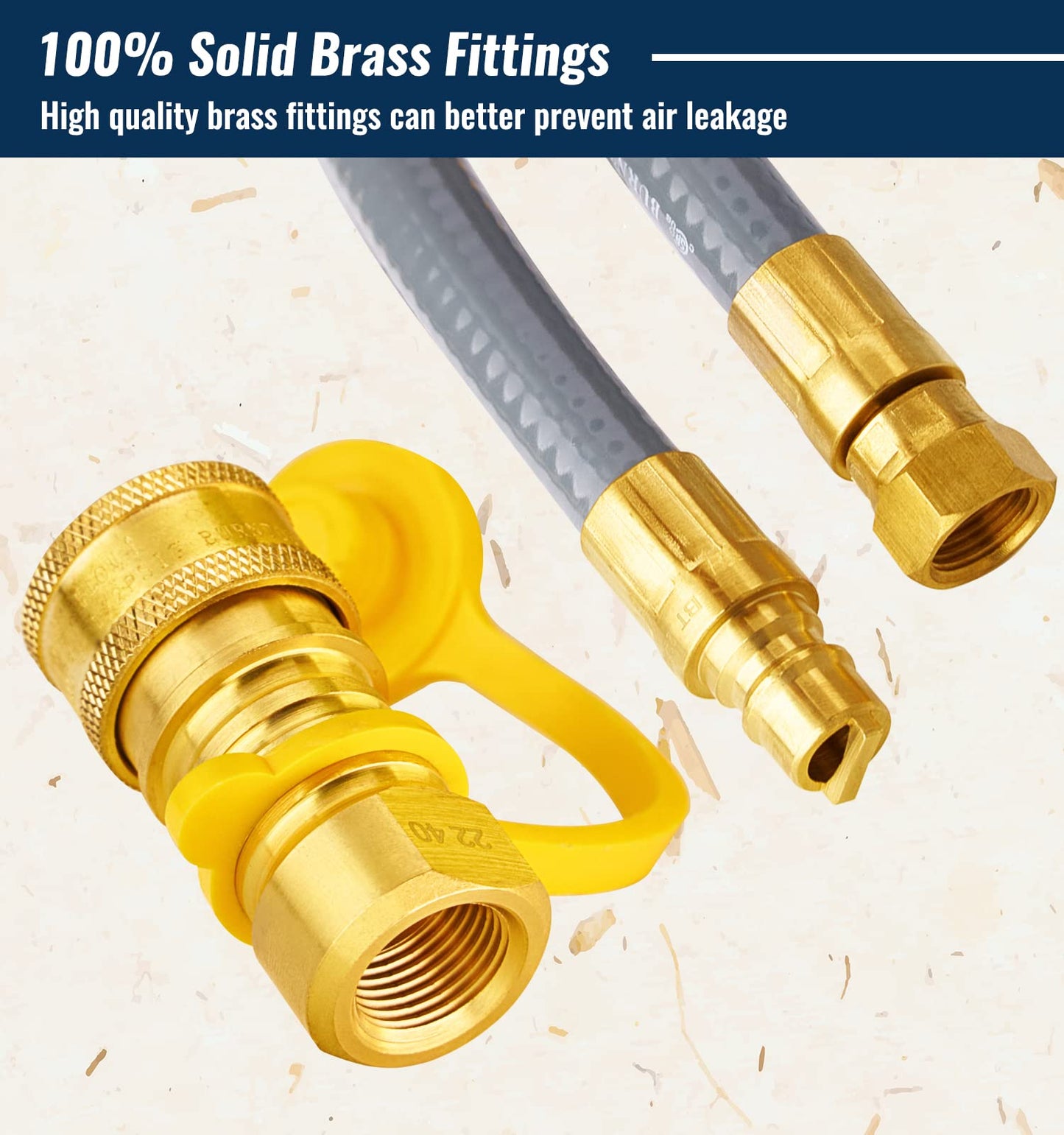 CALPOSE 15 Feet 3/8 inch ID Natural Gas Grill Hose with Quick Connect Fittings, Natural Gas Line for Grill, Pizza Oven, Heater and More Low Pressure Appliance