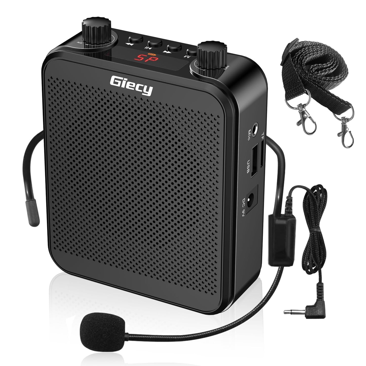 Portable Voice Amplifier, Giecy Bluetooth 30W 2800mAh Rechargeable PA System Speaker for Multiple Locations, Classroom, Meetings and Outdoors