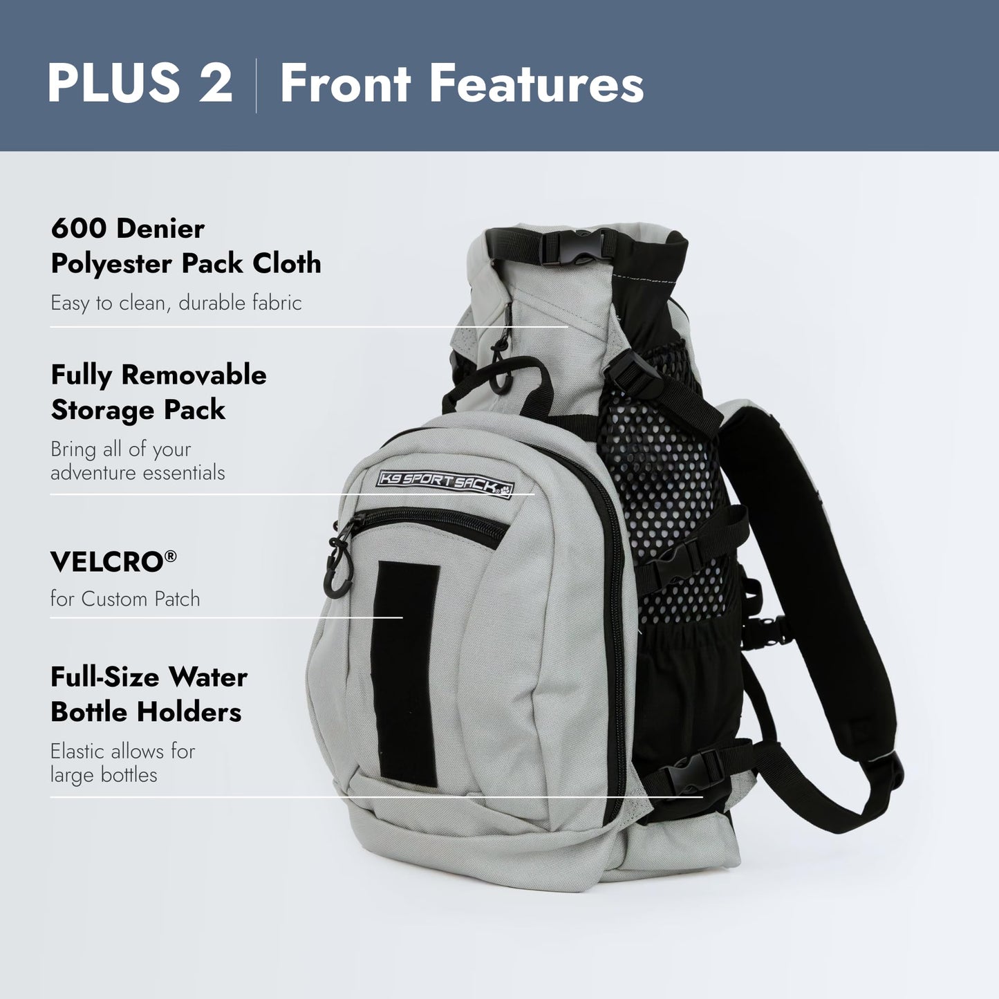 K9 Sport Sack | Dog Carrier Backpack for Small and Medium Pets | Front Facing Adjustable Dog Backpack Carrier | Fully Ventilated | Veterinarian Approved (Large, Air Plus - Light Grey)