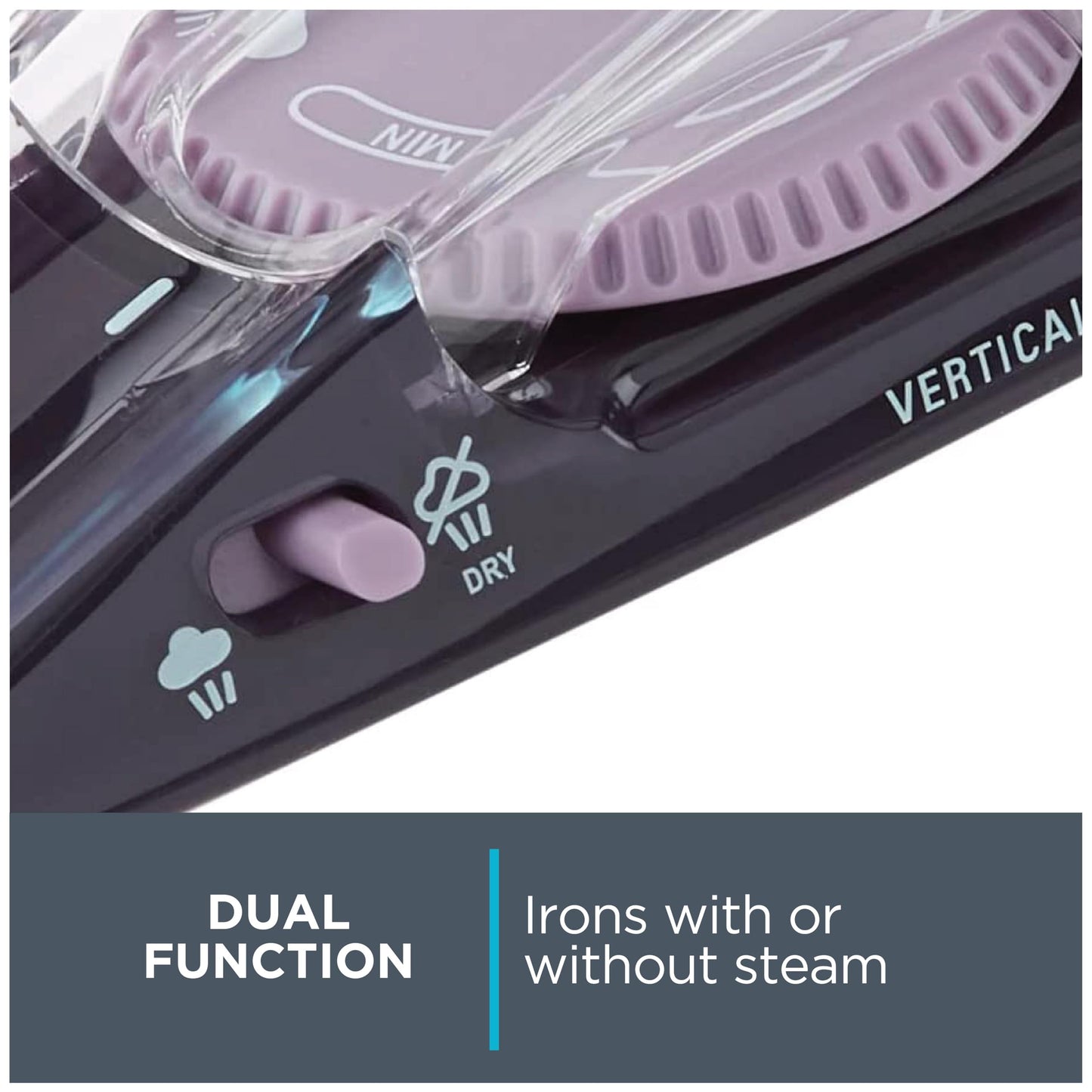 Rowenta Travel Iron, Pro Compact Stainless Steel Soleplate Hand Held Steamer Iron for Clothes, 200 Microsteam Holes, 1000 Watts Ironing, Fabric Steamer, Dual Voltage, Purple, DA1560