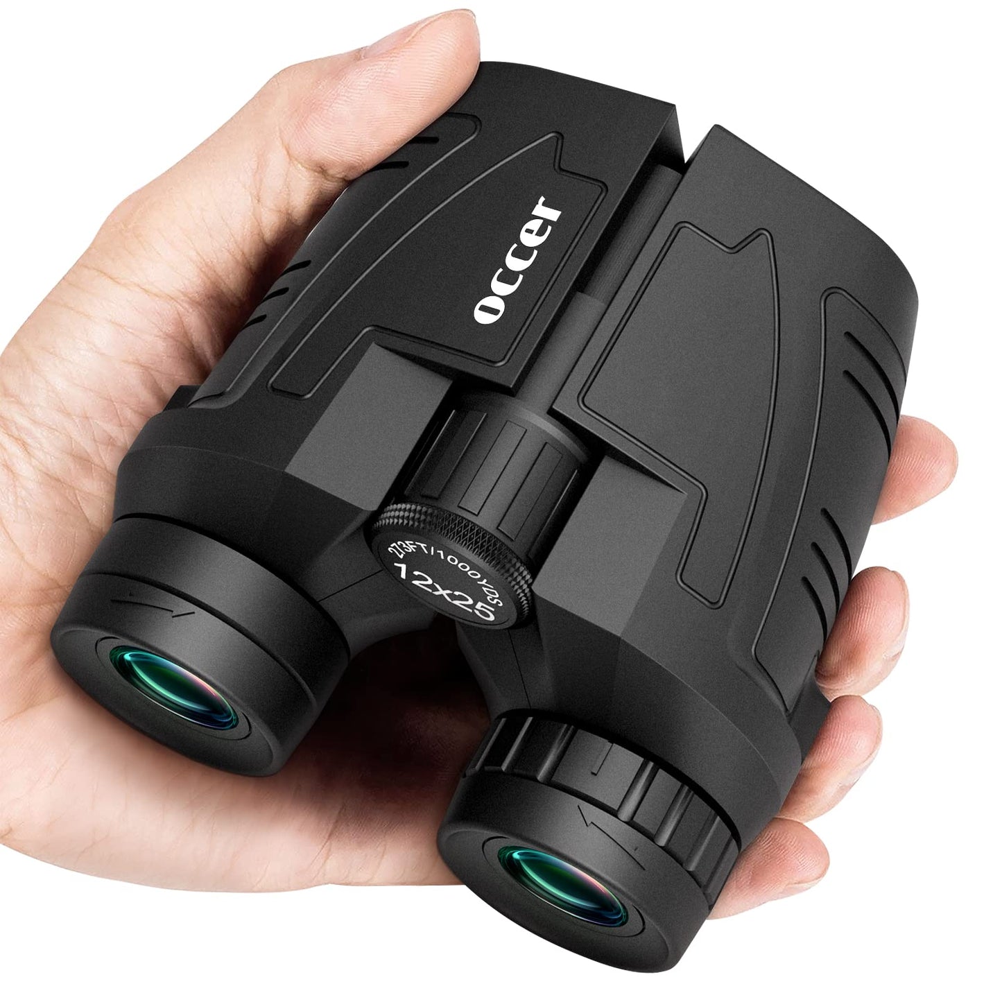 Occer 12x25 Compact Binoculars for Adults Kids, Small Binoculars with Large View Clear Low Light Vision,High Power Lightweight Binocular Easy Focus for Hunting, Bird Watching, Travel, Hiking,Sports