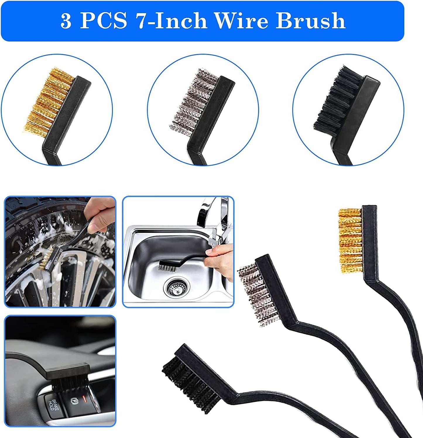 27 Pack Car Detailing Brush Set, Detailing Kit, Wheel Tire Cleaning Brush Set, Car Wash Kit, Cleaning Tools for Wheels, Interior, Exterior, Leather, Air Vents, Motorcycle