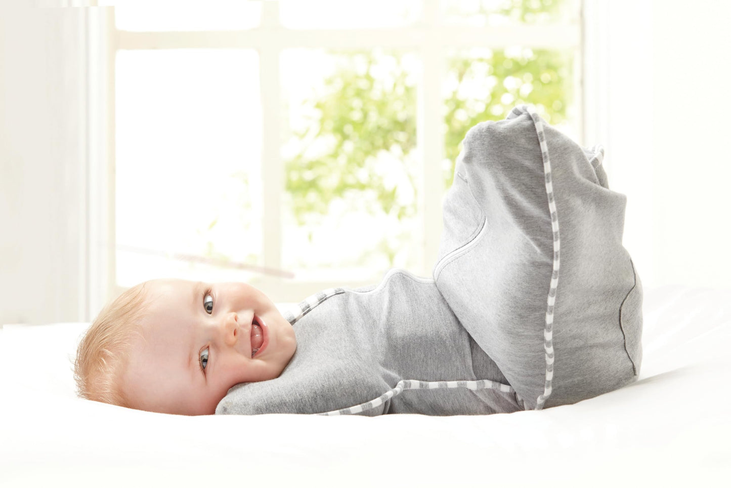 Love To Dream Swaddle UP, Dramatically better sleep, Allow baby to sleep in their preferred arms up position for self-soothing, snug fit calms startle reflex, Gray, Medium, 13-19 lbs.