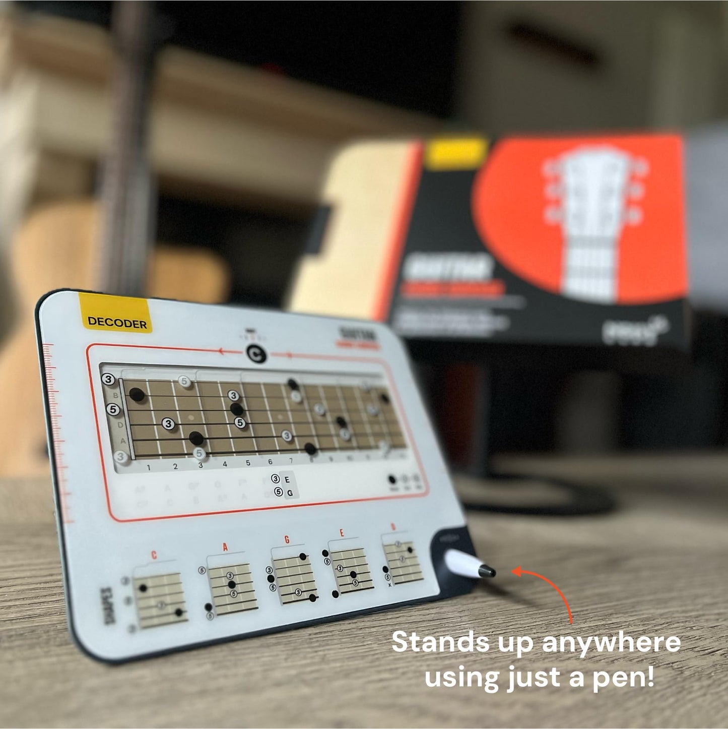 Noisy Clan Guitar Chord Compass & Book Set - Master Fretboard Logic and CAGED System - Simplify Songwriting and Theory - Portable Tool & 64-Page Guide