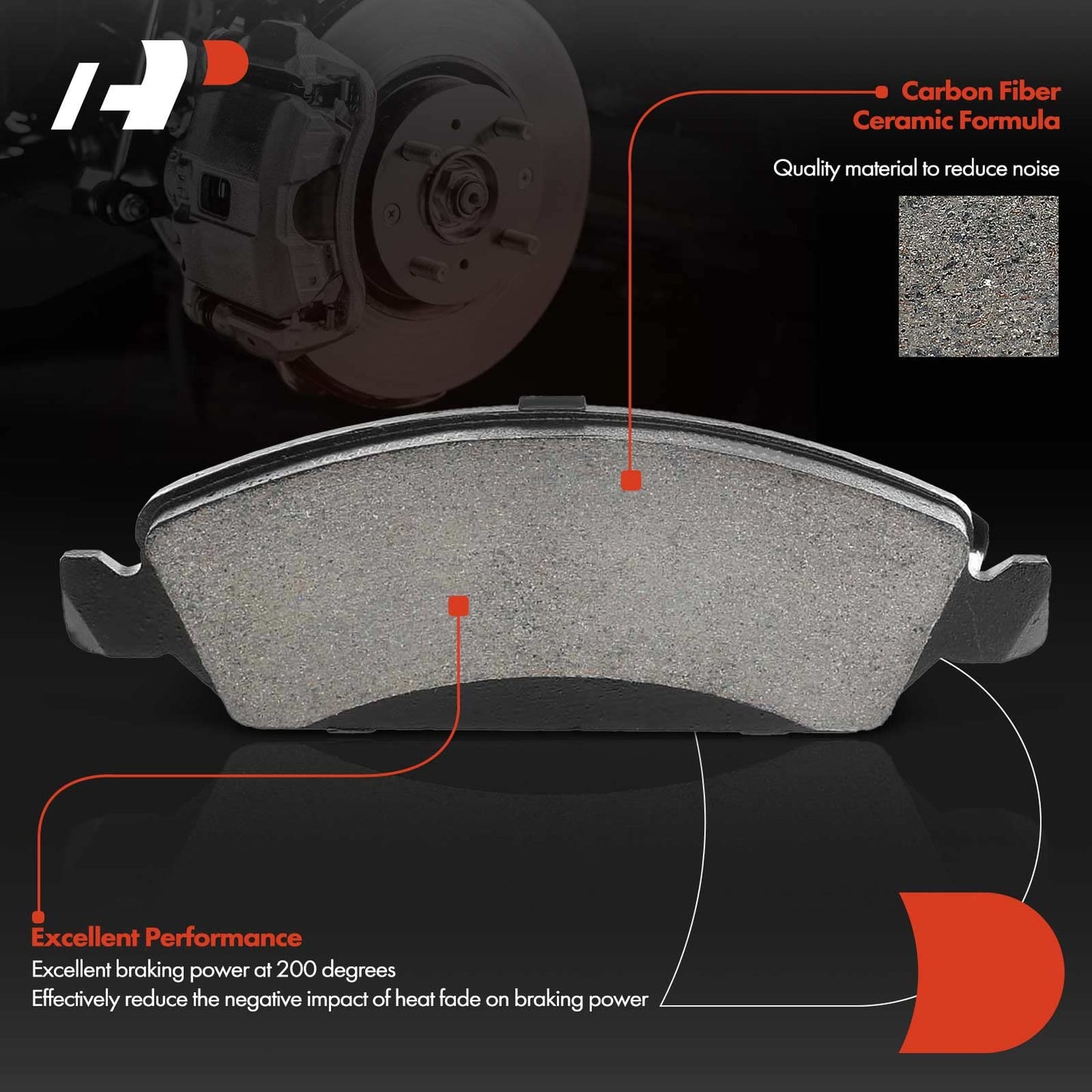 A-Premium Front Ceramic Disc Brake Pads Set Compatible with Select Chevy, Cadillac and GMC Models - Silverado, Tahoe, Suburban, Express, Avalanche, Escalade EXT ESV, XTS, Savana, Sierra, Yukon XL