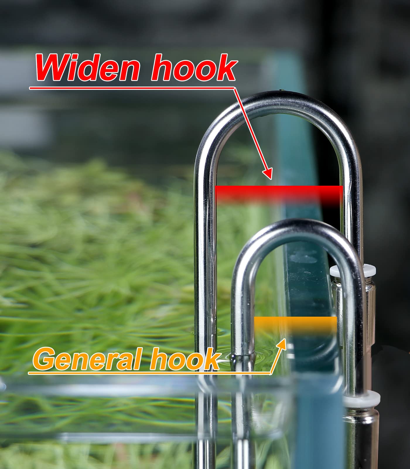 Clscea Aquarium Stainless Steel CO2 Diffuser Widen Hook, DCW300-25