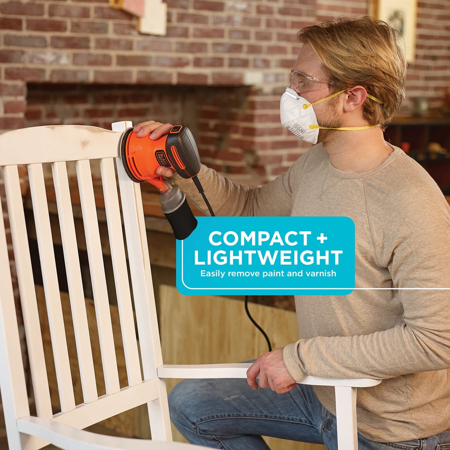 BLACK+DECKER Random Orbit Sander, 5-Inch (BDERO100)
