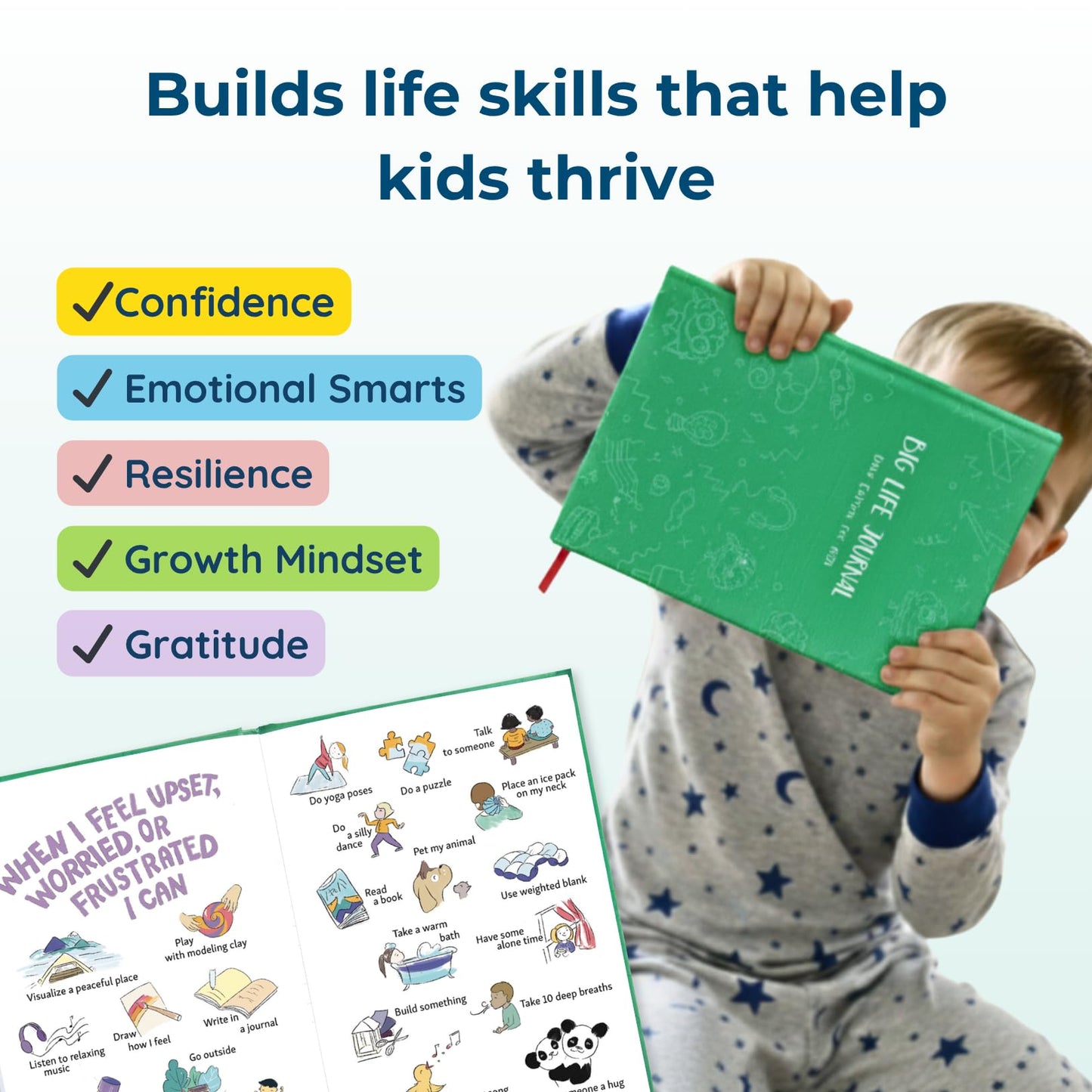 Big Life Journal - Daily Journal for Kids - A Growth Mindset Workbook for Children – Interactive Journal and Goal Planner for Kids – Daily Guided Journal for Children… (Green)