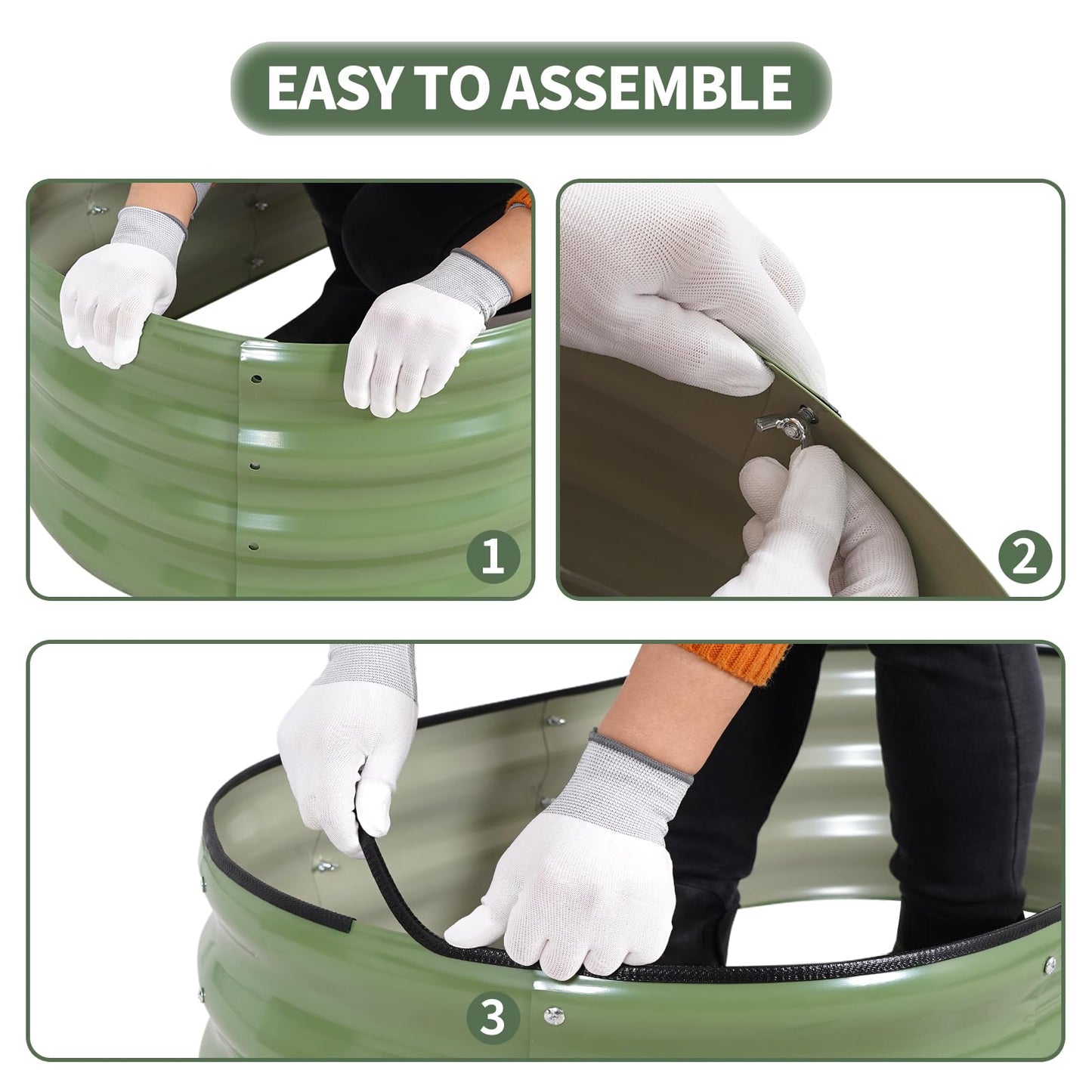 1MORE Galvanized Raised Garden Bed- Planter Garden Boxes Outdoor, Raised Beds for Gardening, 4x2x1ft Metal Garden Bed Kit for Vegetables Flower, Planter Raised Beds with Tools.Green-2pack