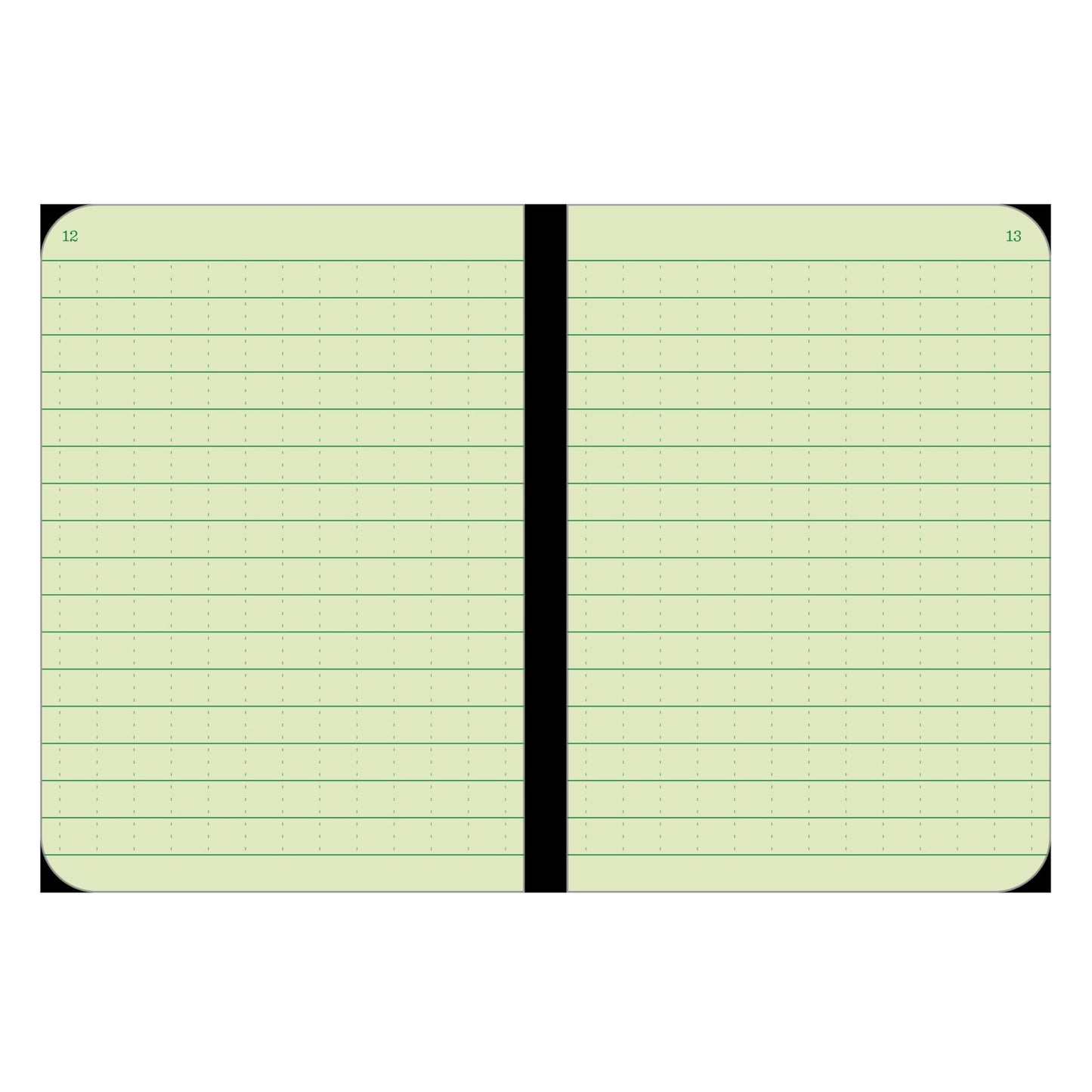 Rite in the Rain Weatherproof Mini-Stapled Notebook, 3 1/4" x 4 5/8", Green Cover, Universal Pattern, 3 Pack (No. 971FX-M)