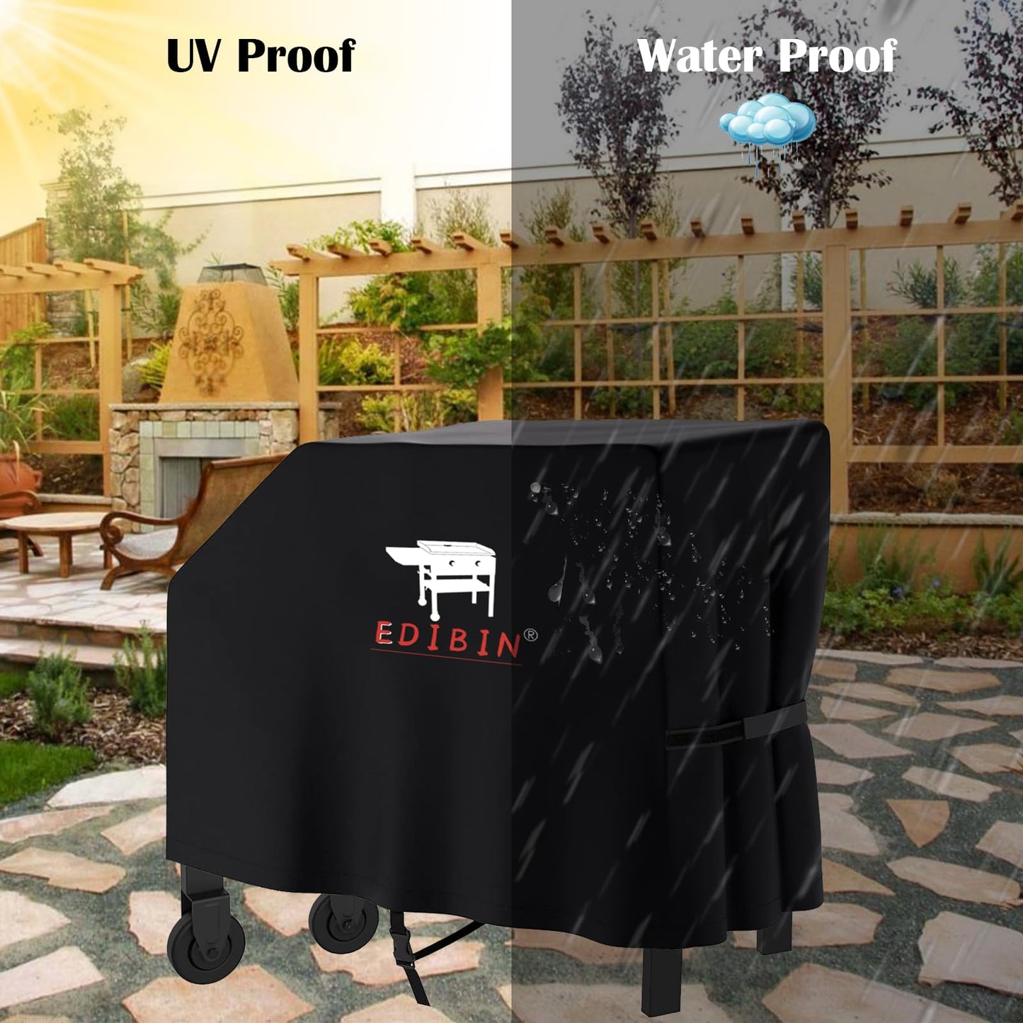 28" Griddle Cover for Blackstone 28 Inch Original Omnivore Griddle 2206,Waterproof 28 Inch Griddle Cover for Blackstone 2 Burner Griddle 1517, 1605, 1853, 1555 and 28” Single Shelf Grill Cover