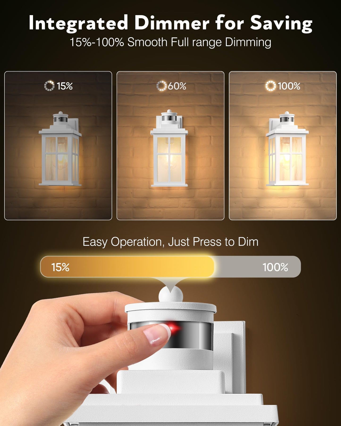 VIANIS Motion Sensor Porch Lights Outdoor, White Outside Wall Lights Dusk to Dawn, Outdoor Wall Sconce Lantern, 100% Aluminum Exterior Lighting Fixtures Wall Mount for House, Garden, Patio, Entryway