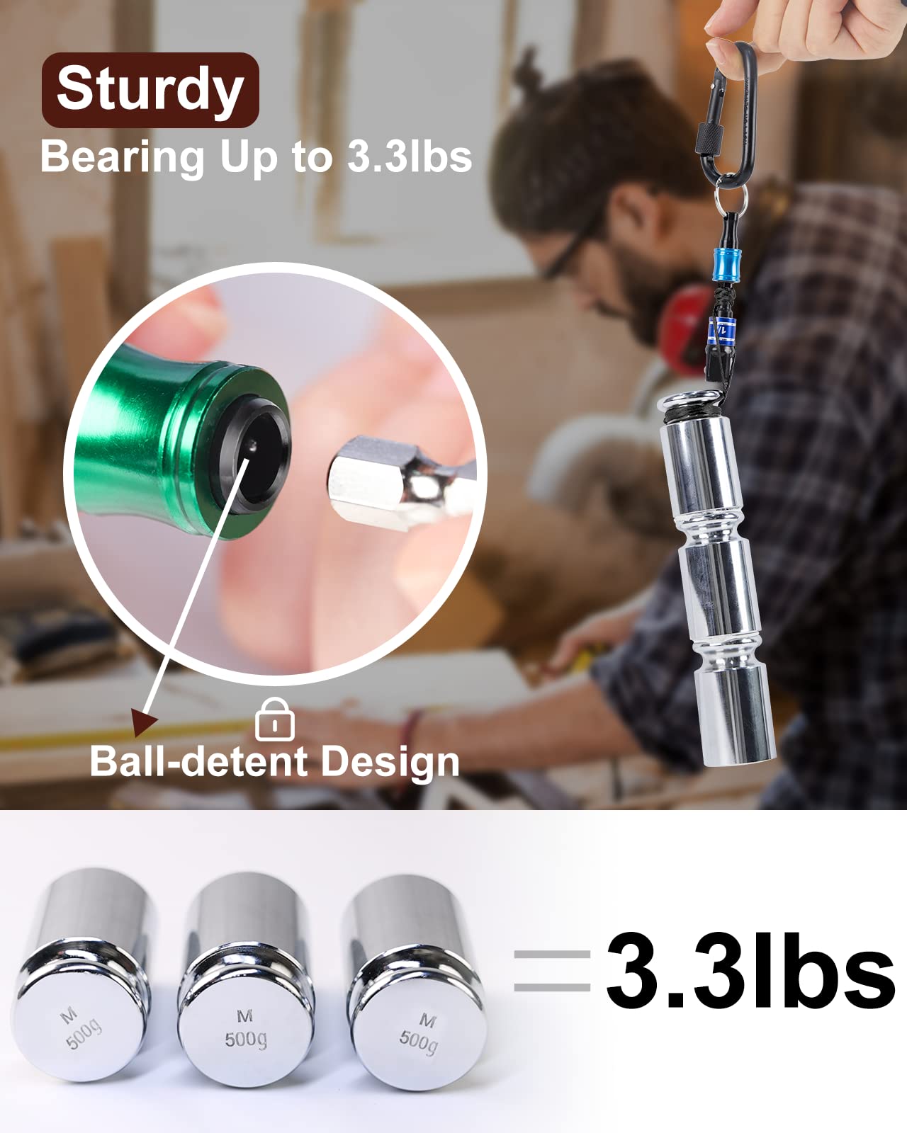 Katerk 24 pcs (4 Sets) Drill bit Holders Key Chain, 1/4 inch Hex Shank Aluminum Alloy Screwdriver Bits Holders, Light-Weight Quick-Change Extension Bar Keychain Drill Screw Adapter