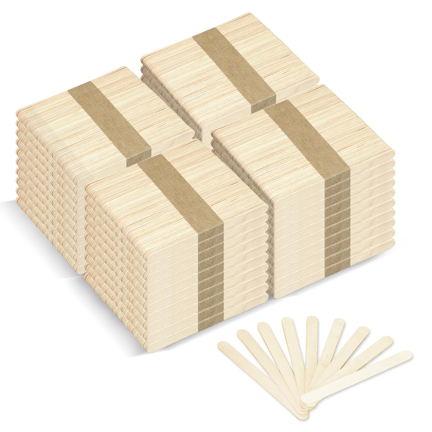 2000 Pcs Wooden Popsicle Sticks for Crafts, 4.5 Inch Ice Cream Sticks Bulk, Natural Wood Craft Sticks for Hair Removal Tongue Depressor Wax Applicator DIY Craft