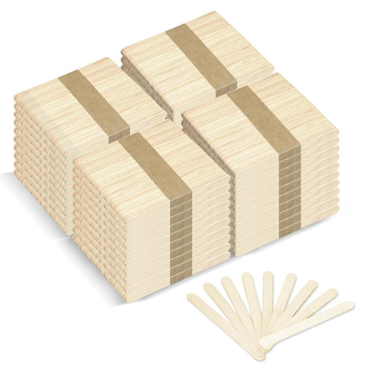2000 Pcs Wooden Popsicle Sticks for Crafts, 4.5 Inch Ice Cream Sticks Bulk, Natural Wood Craft Sticks for Hair Removal Tongue Depressor Wax Applicator DIY Craft