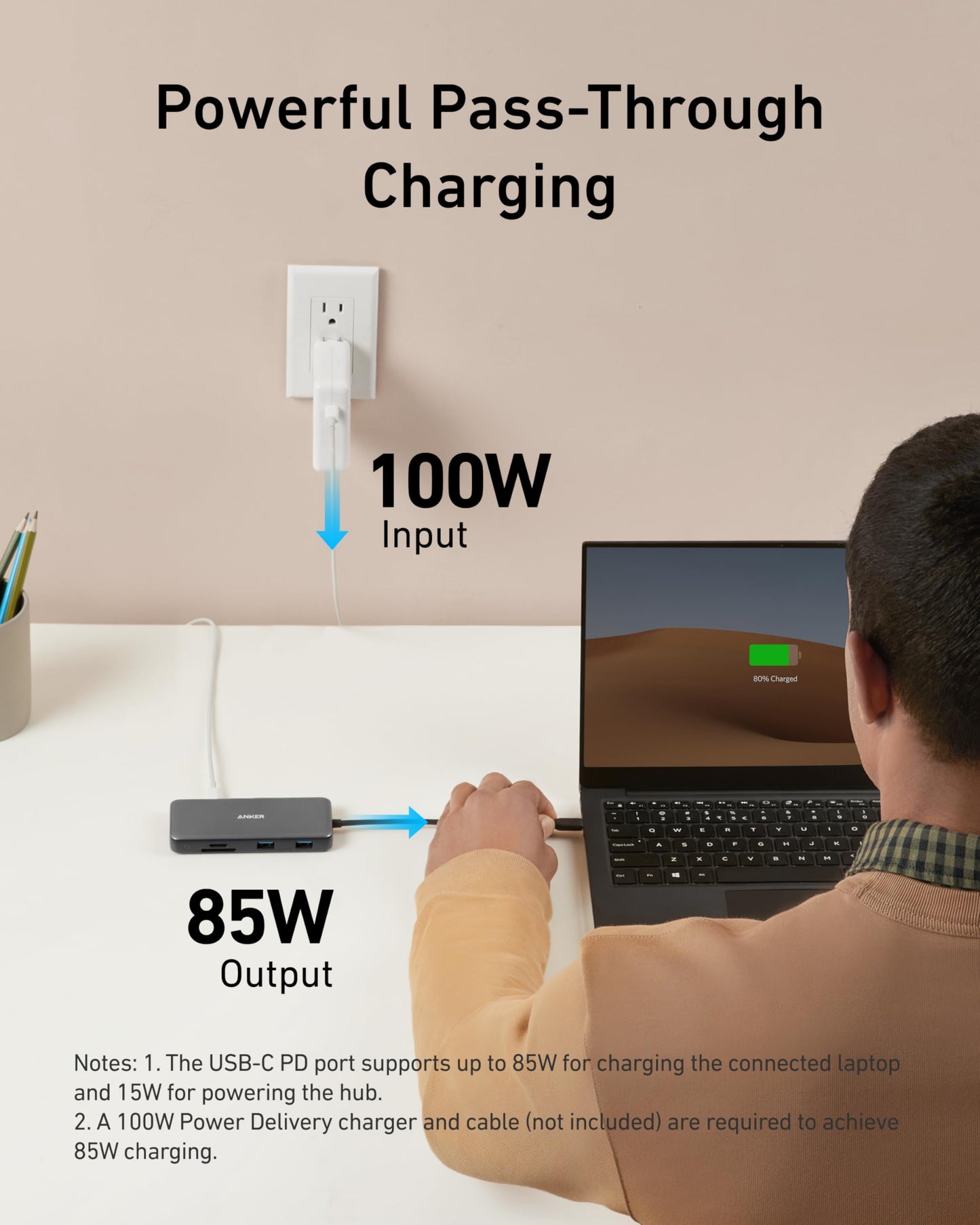 Anker 555 USB-C Hub (8-in-1), with 85W Power Delivery, 4K 60Hz HDMI Port, 10Gbps USB C and 2 A Data Ports, Ethernet microSD SD Card Reader, for MacBook Pro More