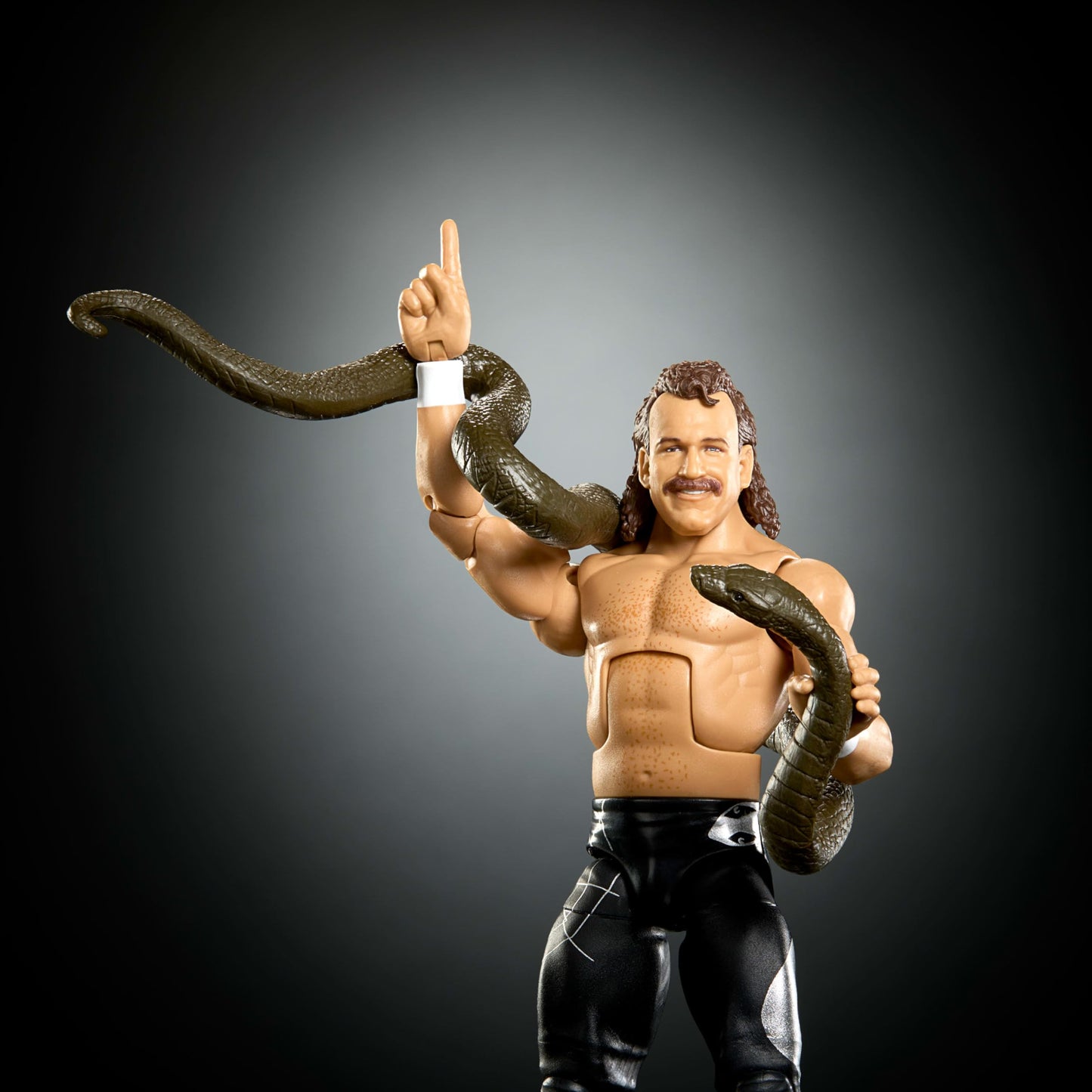 Mattel WWE Elite Collection Action Figure & Accessories, Premium Live Event Jake “The Snake” Roberts Set, Wrestlemania with Sam Roberts Build-A-Figure Parts