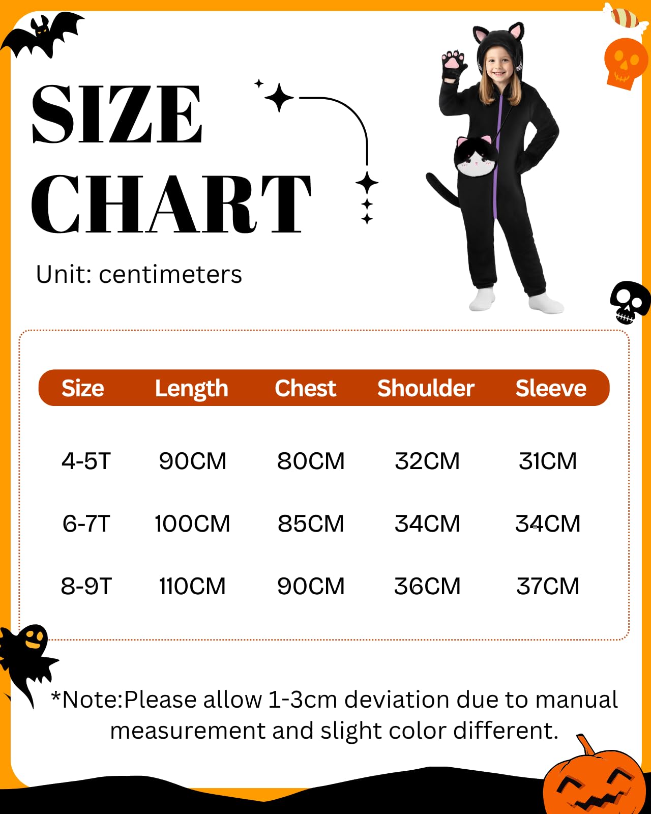 Trsenvrml Girls Halloween Costume Kids Cat Cosplay Black Dress Up for Girl Hooded Halloween Romper Jumpsuit (Cat, 6-7T)
