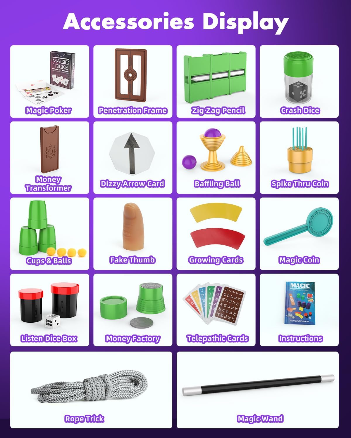 AEROQUEST Magic Kit, Magician Set with 300+ Tricks, Wand, Instruction Manual and Video for Beginners, Ideal for Kids, Boys, Girls of 6 7 8 9 10 11 12 Years Old (Magic 300+ Kit)