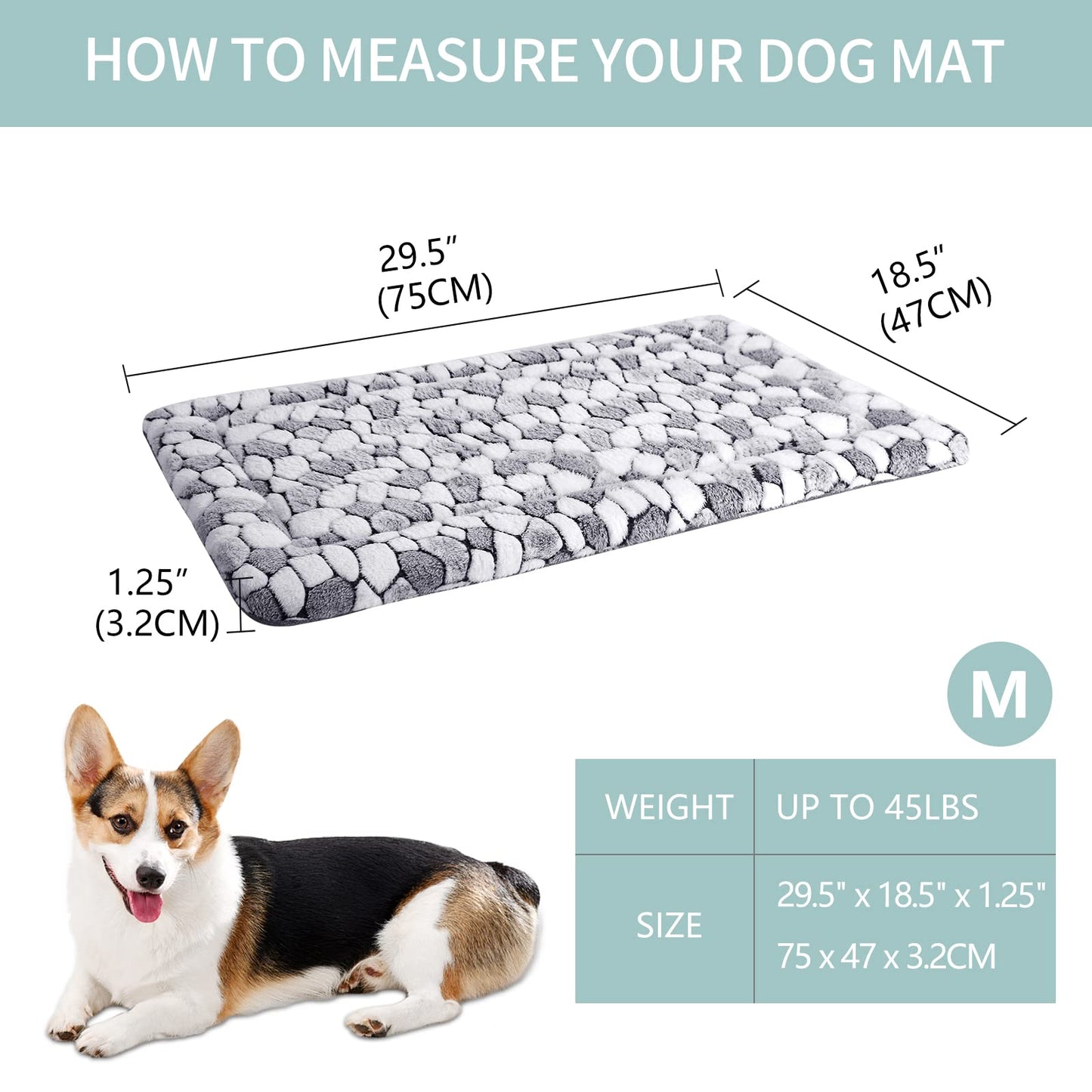 VANKEAN Dog Crate Mat, Reversible Dog Crate Pad (Cool & Warm), Machine Washable Pet Sleeping Mats for Small to XXX-Large Dogs and Cats