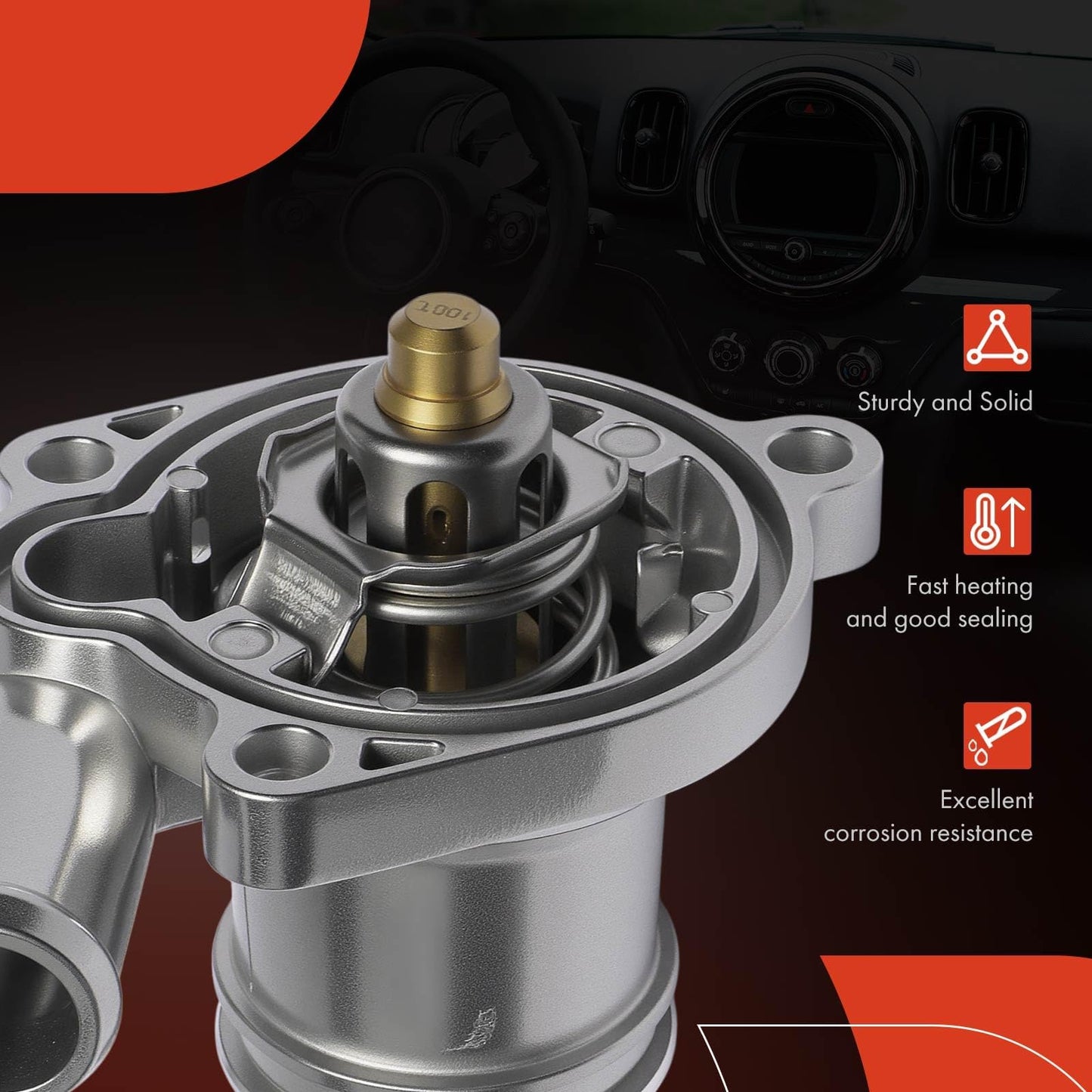 A-Premium Engine Coolant Thermostat Housing Assembly with O-ring Compatible with Chevrolet Cruze 2011-2016, Sonic 2012-2020, Trax 2013-2021, Cruze Limited 2016 & Buick Encore 2013-2021, 1.4L