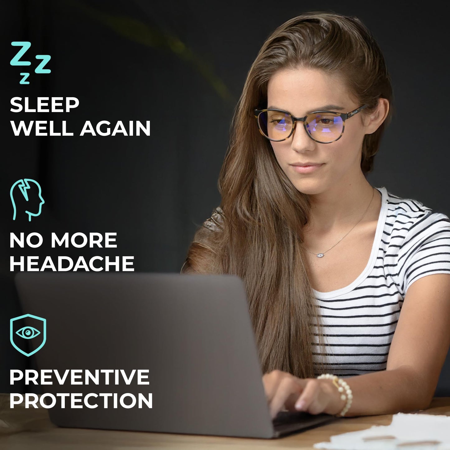 PROSPEK Blue light Readers For Women, ARTIST (+0.5 Magnification) - High Optical Quality Clear Lenses