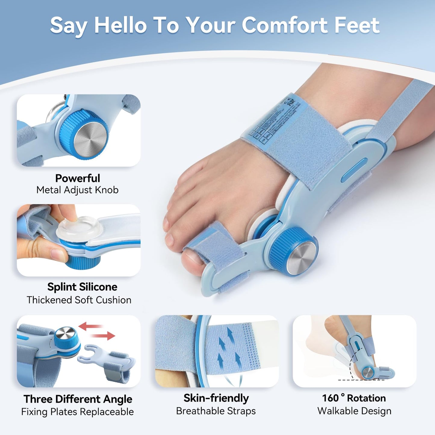 Bunion Correctors for Women Men, Orthopedic Bunions Correction, Adjustable Toe Straightener with Silicone Pad, Bunion Splints Suitable for Left/Right Feet (1PC)