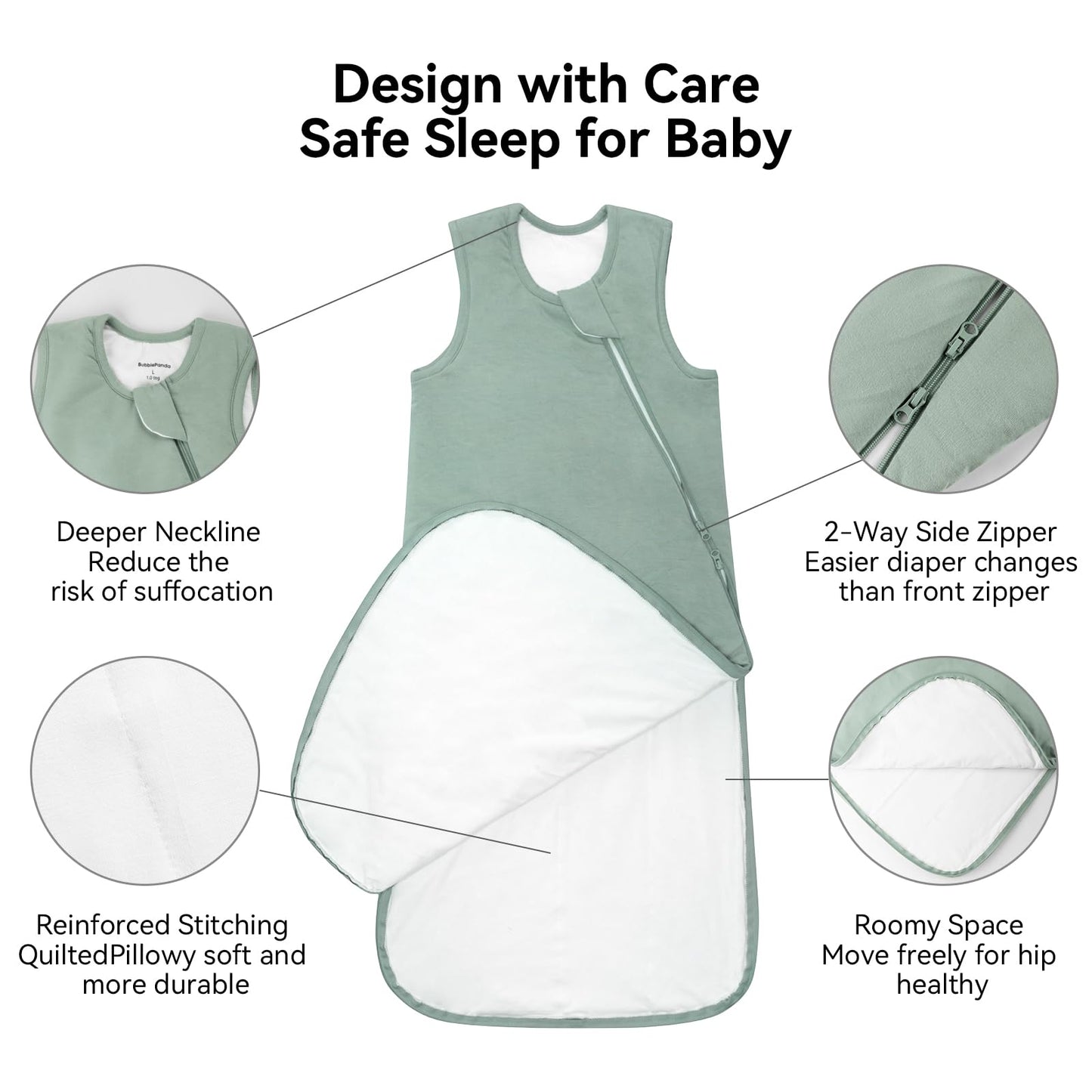 Bamboo Sleep Sack 24-36 Months 1.0 Tog Ultra Soft Baby Wearable Blanket Toddler Sleeping Sack 2t-3t for Babies Unisex 2-Way Zipper 3t Baby Sleeping Bag Lightweight Extra Large Long XXL