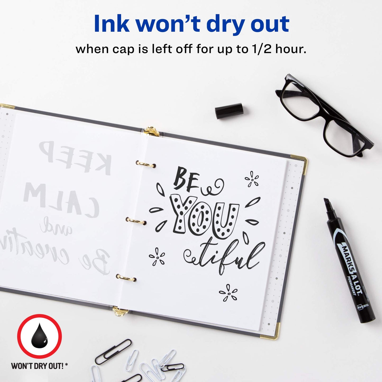 Marks A Lot Large Desk Style Permanent Markers, Black
