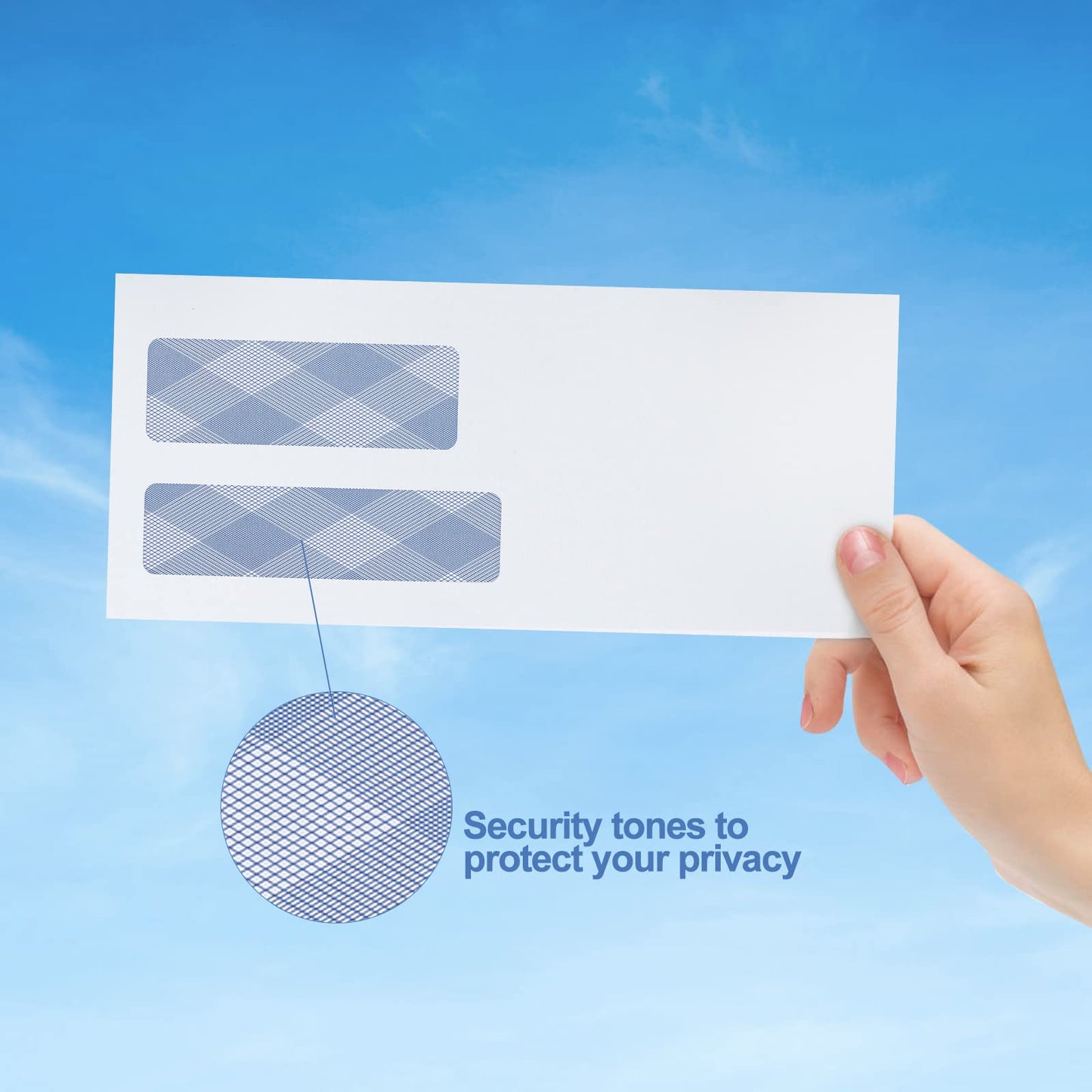 750#9 Double Window Security Envelopes, PANDRI NO.9 Self Seal White Envelopes Designed for Invoices and QuickBooks, Business Statements & Documents - Number 9 Size 3 7/8 Inch X 8 7/8 Inch - 24 LB