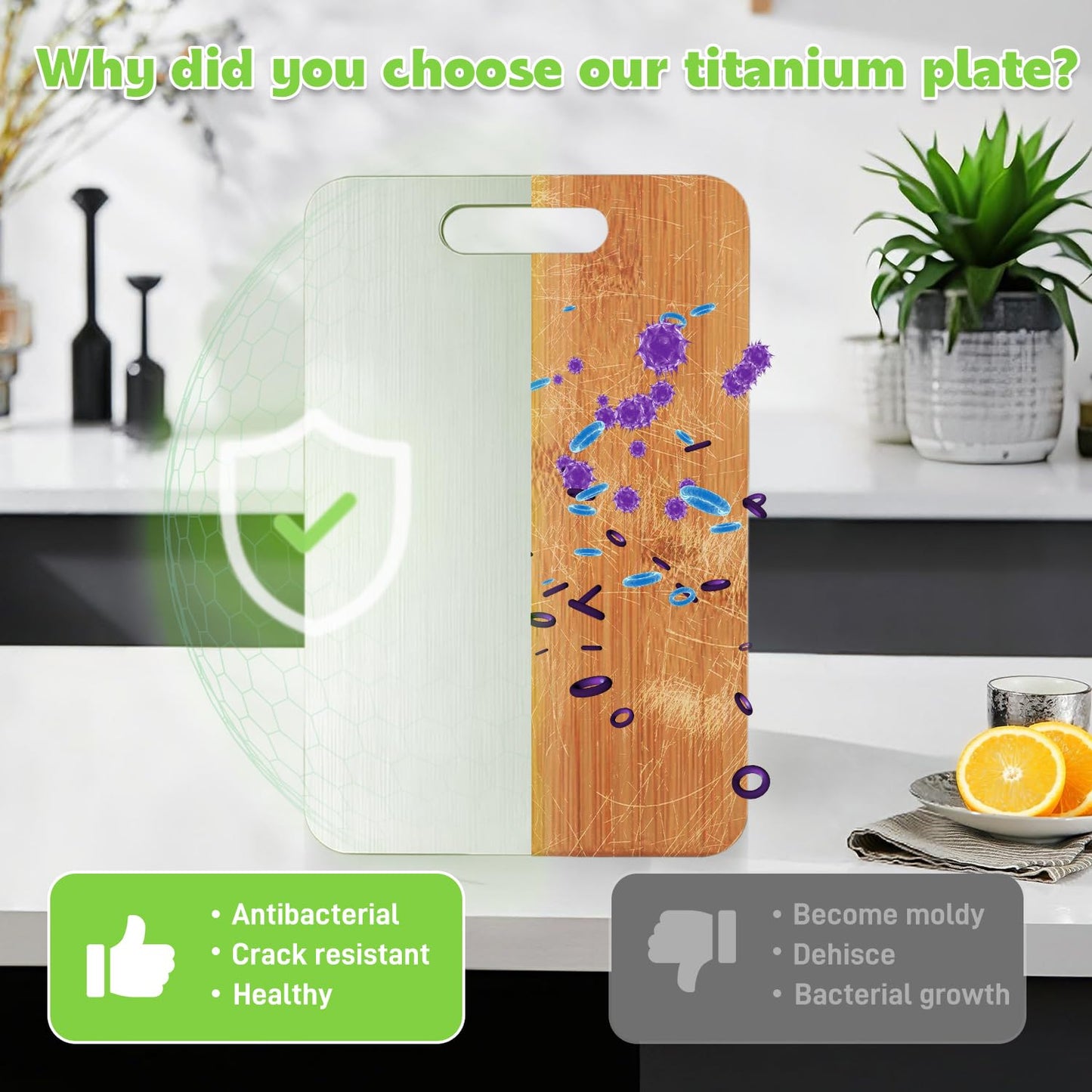 Titanium Cutting Board New Upgrade 100% Pure Titanium Cutting Boards for Kitchen - Double-Sided Food-Grade Chopping Board Non-Stick Durable and Easy to Clean (17.3 x 12 in)