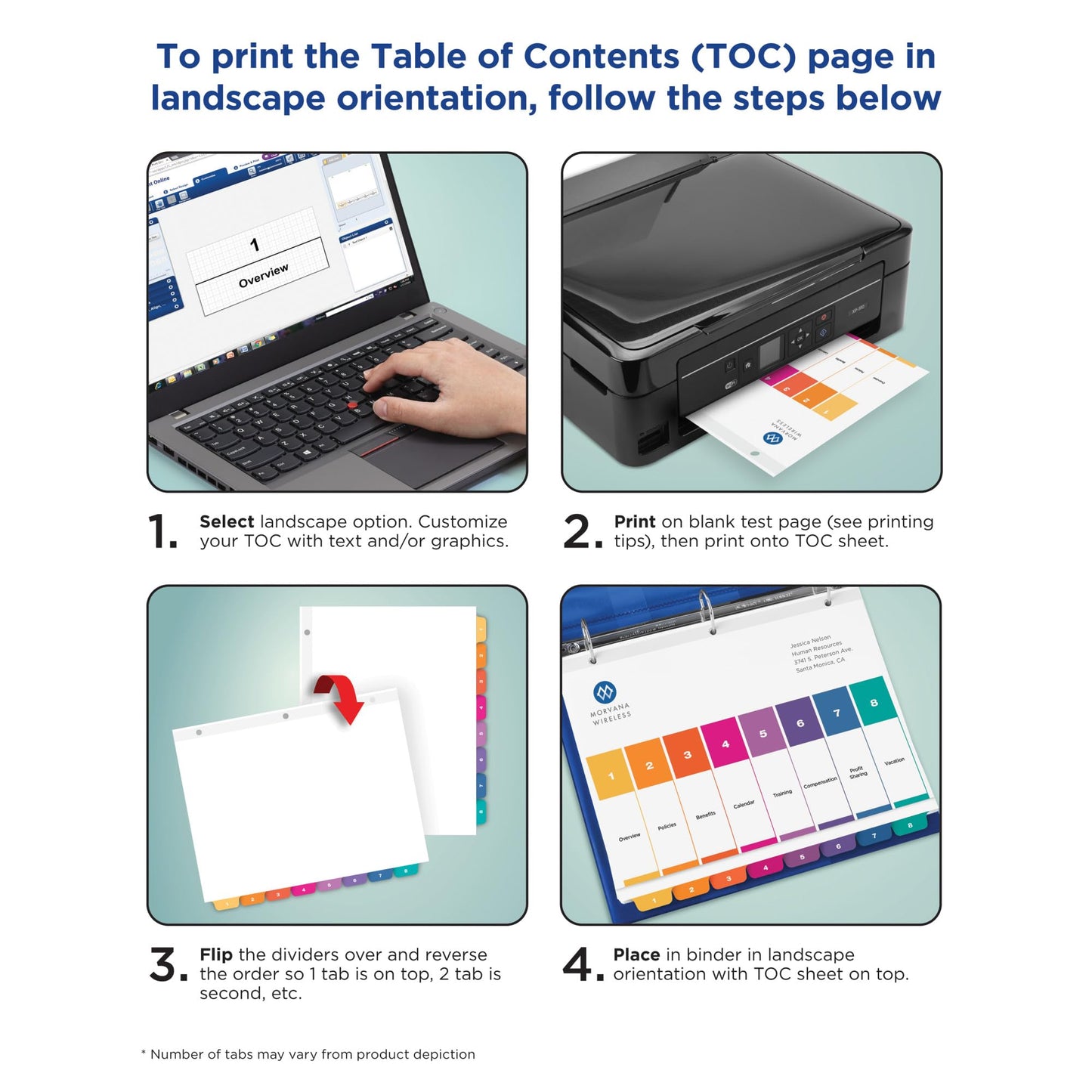 Avery Ready Index Table of Content Monthly Dividers for Laser/Inkjet Printers, Jan-Dec, 12-Tab, Multi-Colour, 6 Set, (11830)
