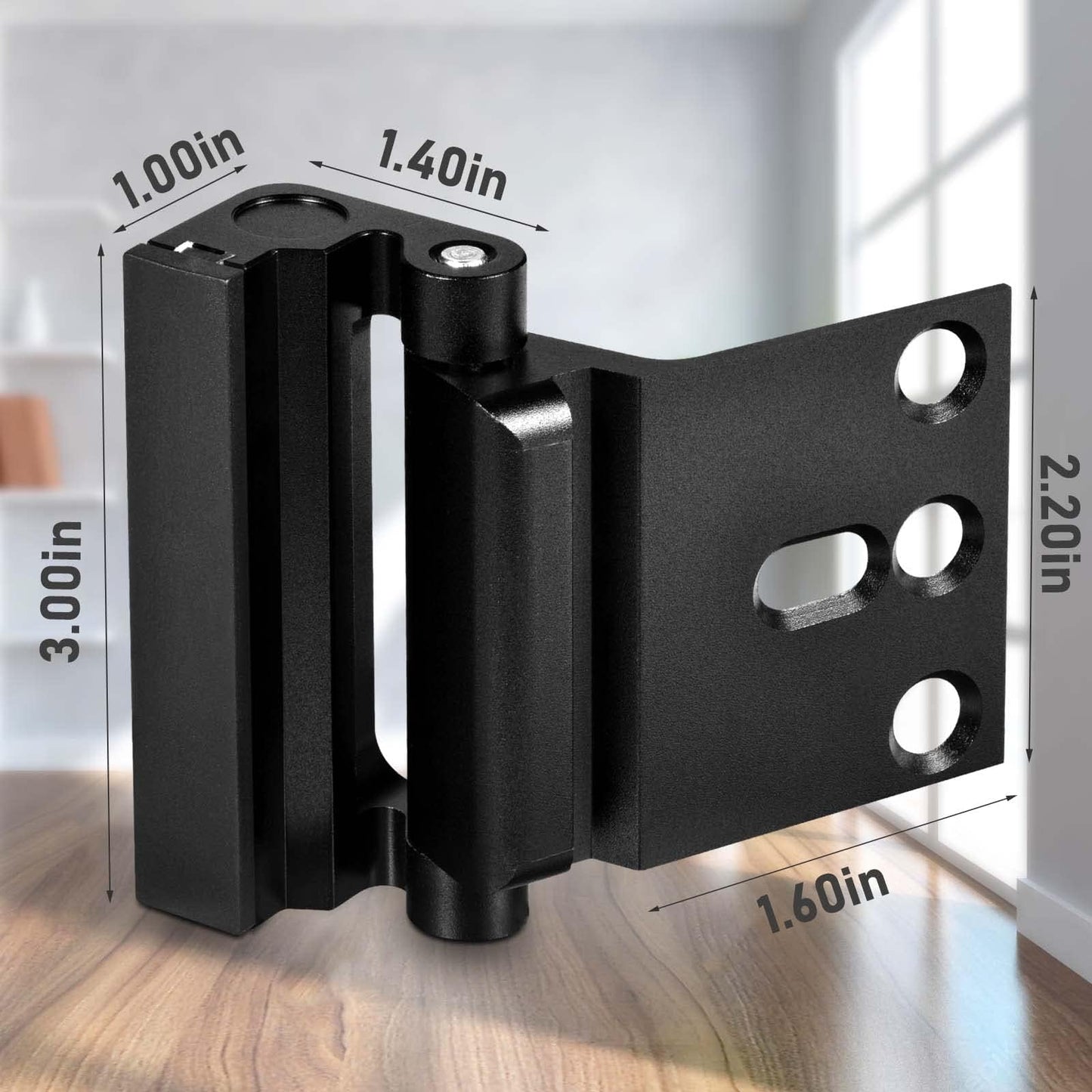 Steinwhale 4Pack Home Security Door Reinforcement Lock, Childproof Safety Door Lock Latch Inside Stopper, Add High Security to Prevent Home Unauthorized Entry, Aluminum Construction Finish Black
