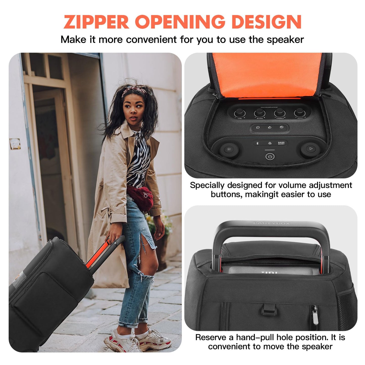 Speaker Case Compatible with JBL PartyBox 520,Bottomless Speaker Dust Cover Storage Bag Fits for JBL PartyBox 520 for Outdoor Travel,Portable Cover Only(Without Wheels and Pull Rod)