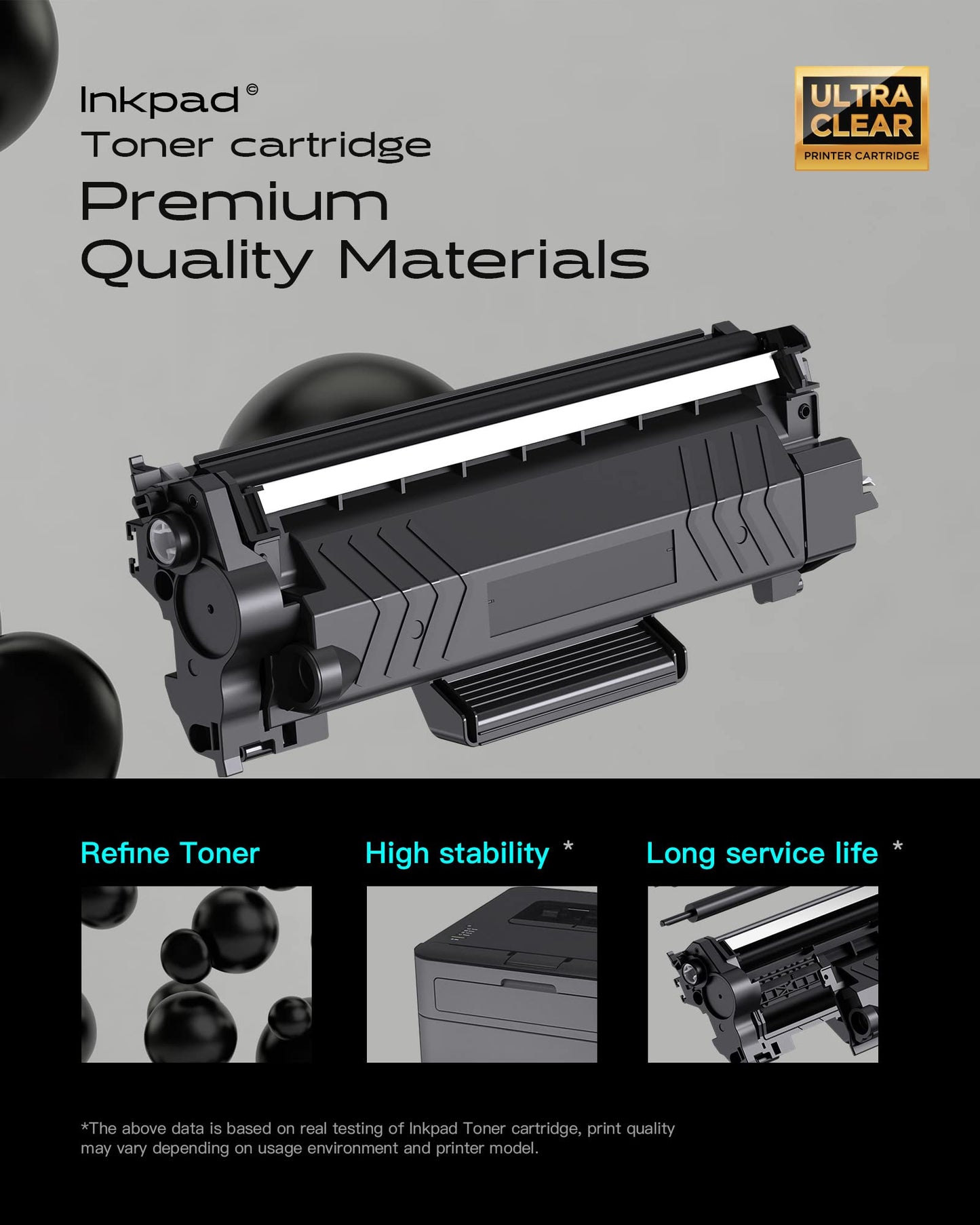 iNKPAD TN760 4PK Toner Cartridge Replacement for Brother High Yield TN-760 TN730 Toners| Compatible with DCP-L2550DW HL-L2350DW HL-L2370DW HL-L2390DW HL-L2395DW MFC-L2750DW