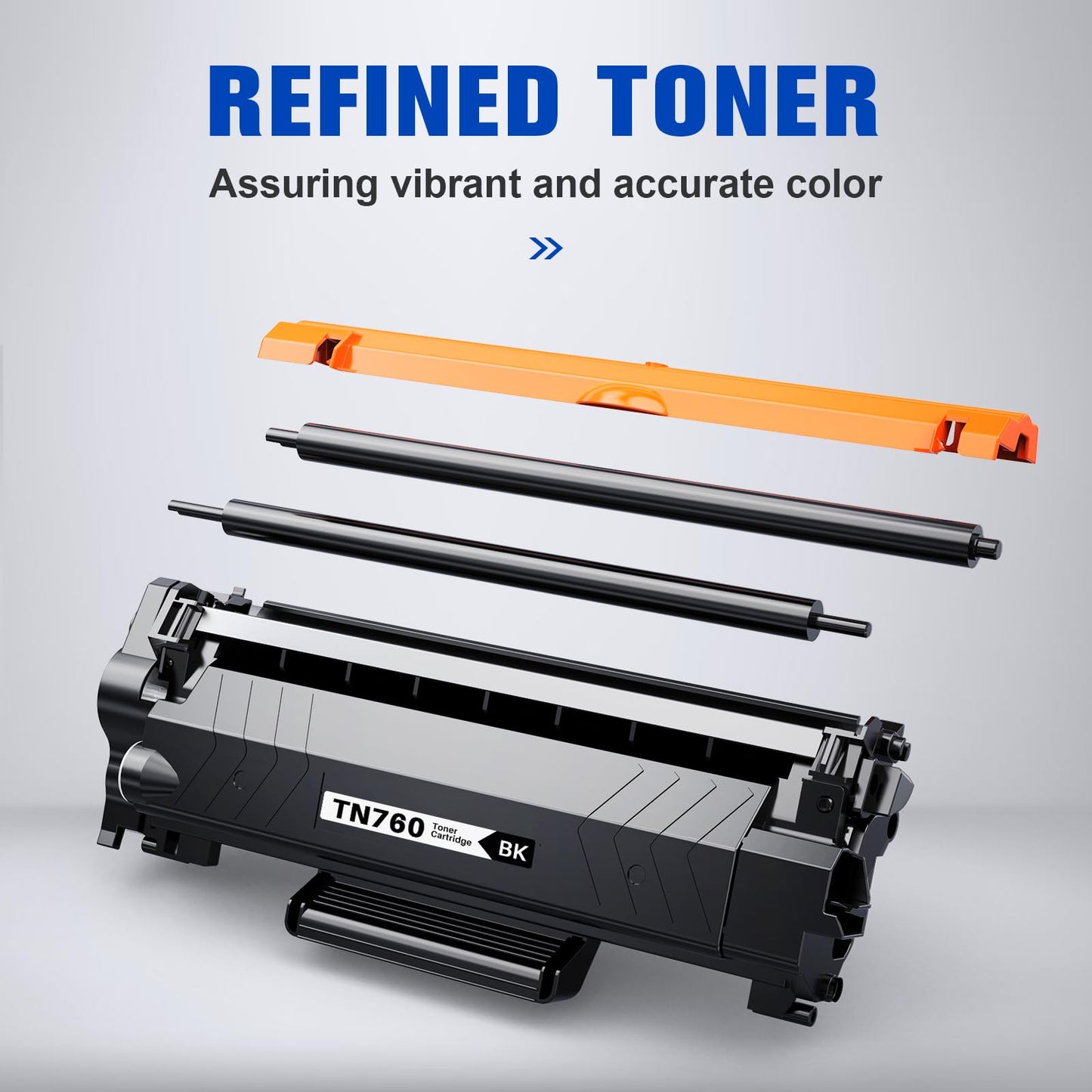 (New Chip) TN760 Compatible Toner Cartridges Replacement for TN760 TN-760 TN730 Toner Work with DCP-L2550DW HL-L2350DW MFC-L2750DW MFC-l2710DW HL-L2370DW HL-L2390DW HL-L2395DW Printer(4 Black)