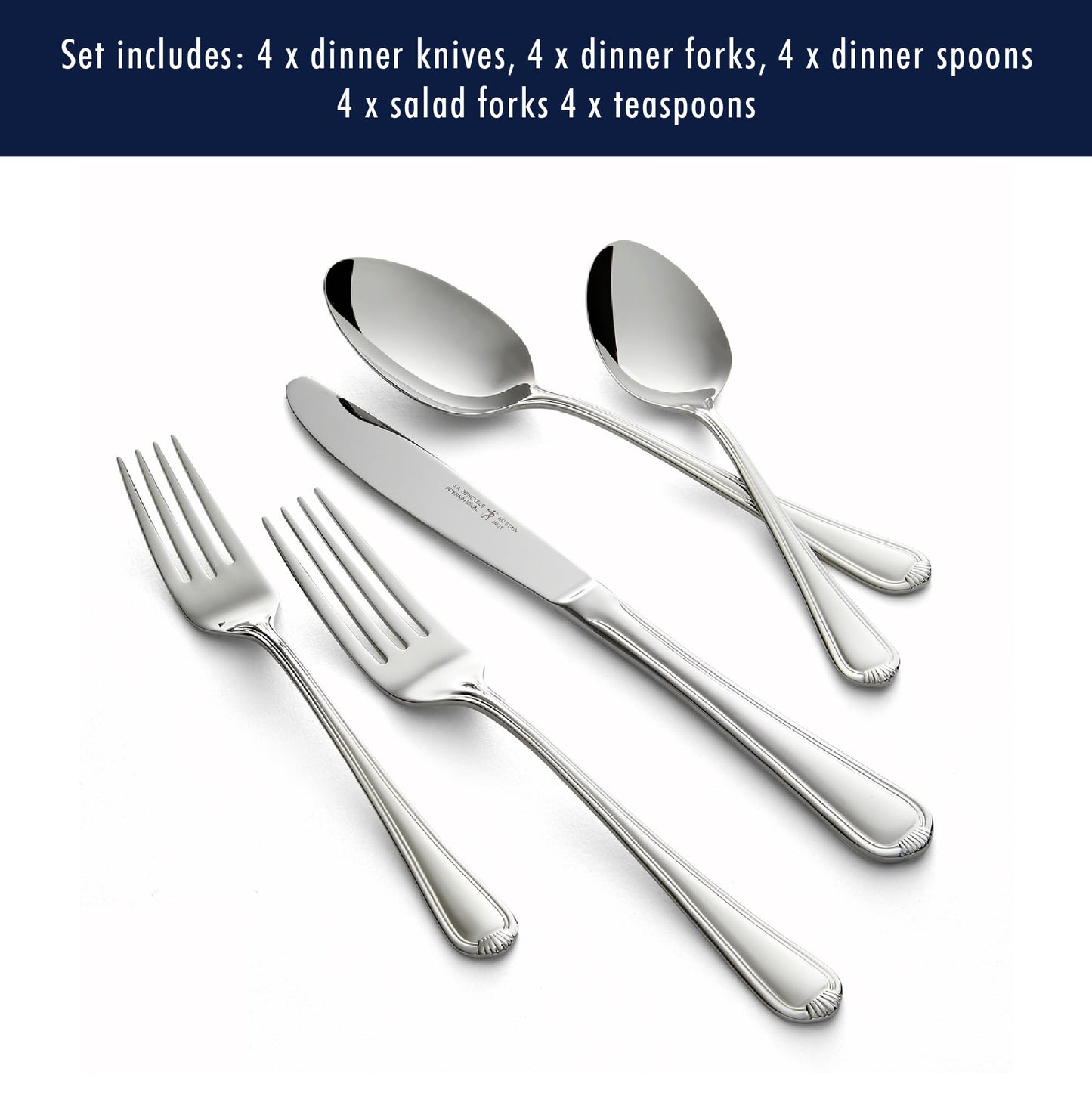 HENCKELS Astley 20PC Flatware Set, Silver