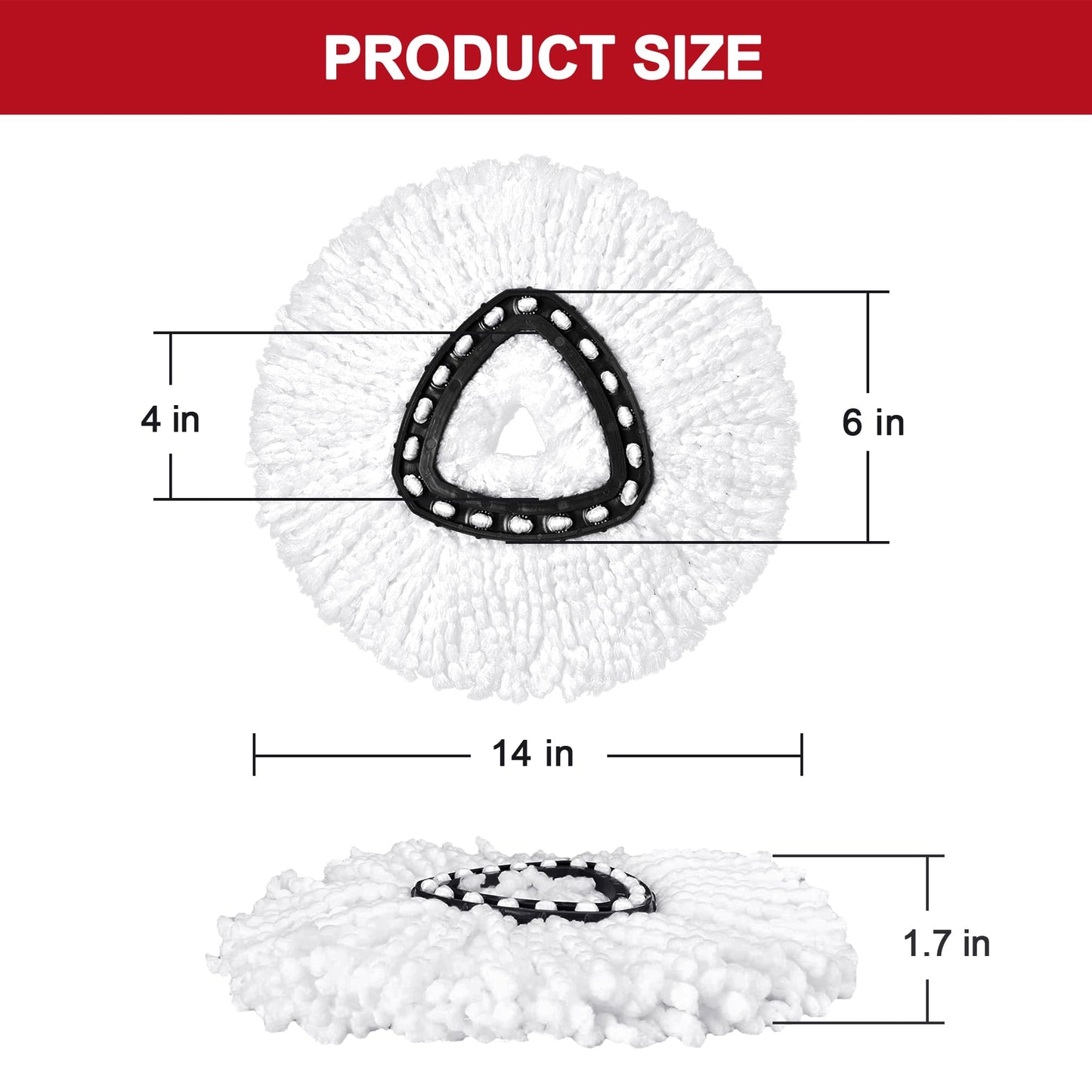 12 Pack Mop Replacement Heads for Vileda Mop Replace Head EasyWrin Spin Mop Heads Replacements, Microfiber Spin Mop Refills, Easy Cleaning Mop Head Replacement