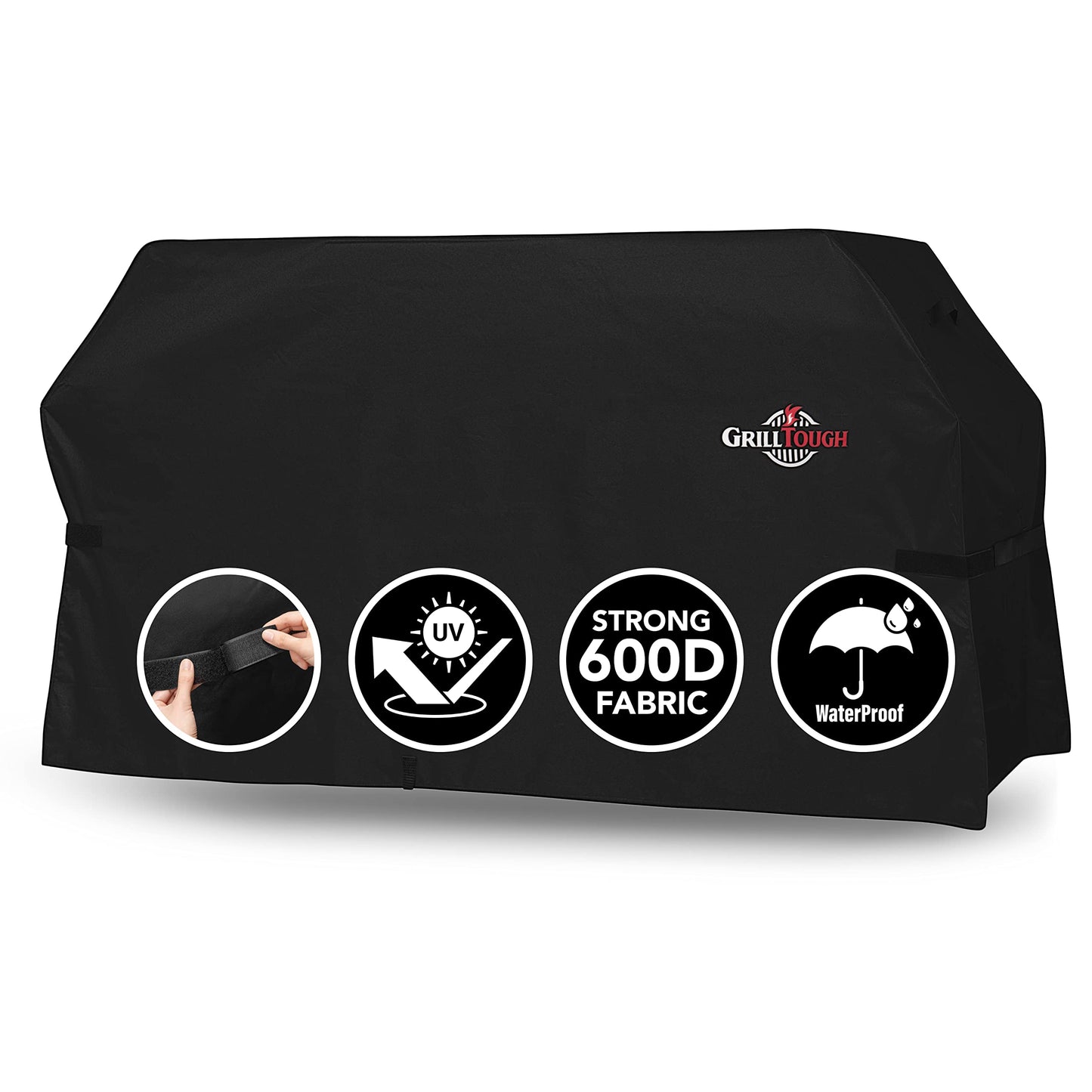 GrillTough Heavy Duty Griddle Cover for Outdoor Griddle, Fits 36 Inch Griddle – Waterproof, Weather Resistant, UV & Fade Resistant with Fastening Straps – Flat Grill Cover, Black