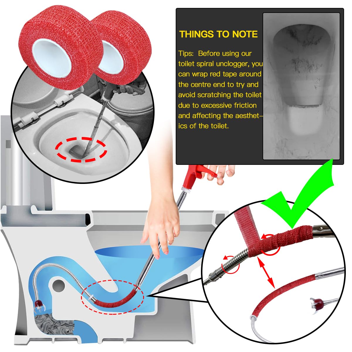 69 Inch Toilet Grabber Tool, Flexible Grabber Unclogger Tool, Four-Claw Picker, Stainless Steel Telescoping Rod, for Pick/Grab Objects Clogged in Toilet Pipes/Drain