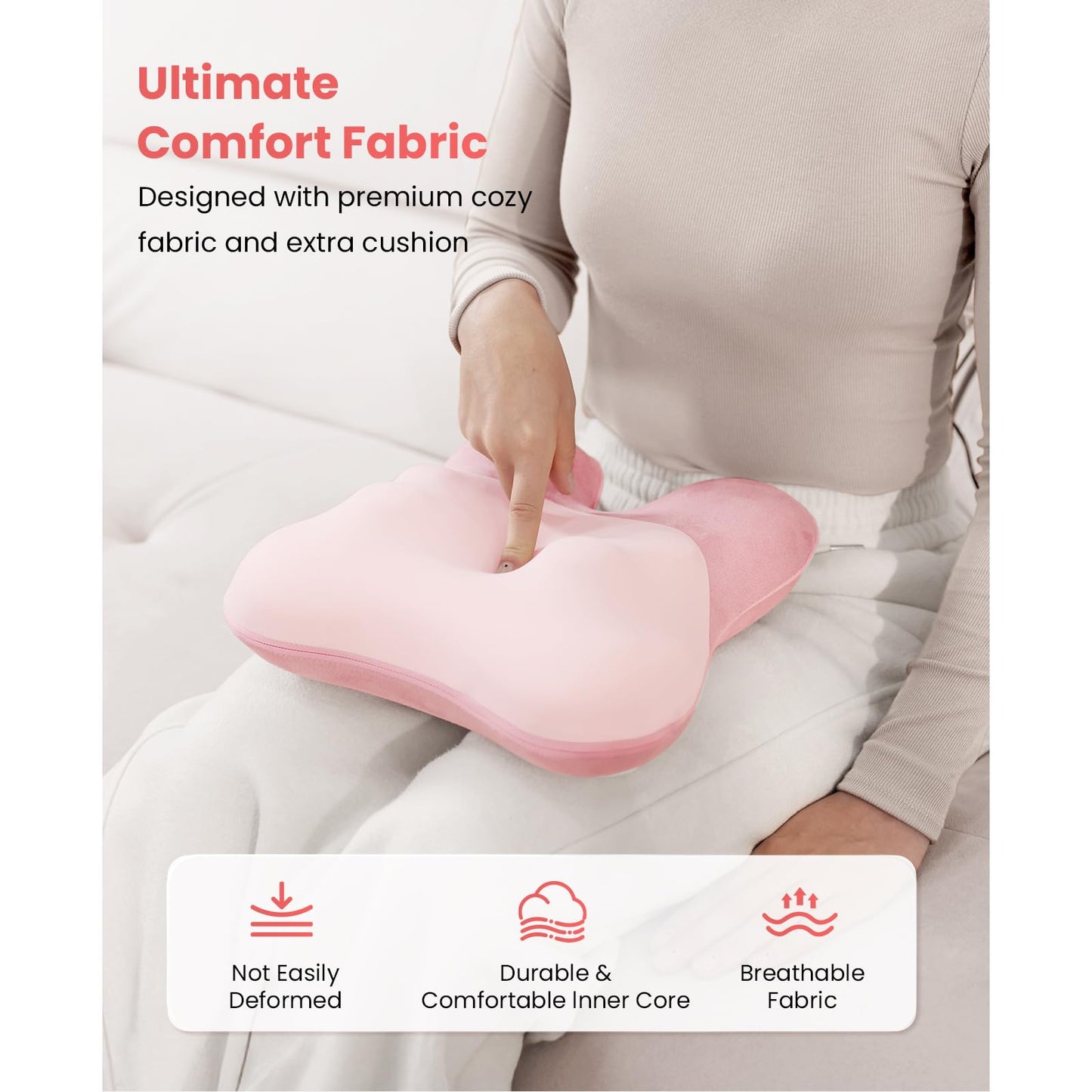 BOB AND BRAD Back Massager with Heat, EZBack Neck Massager Pink